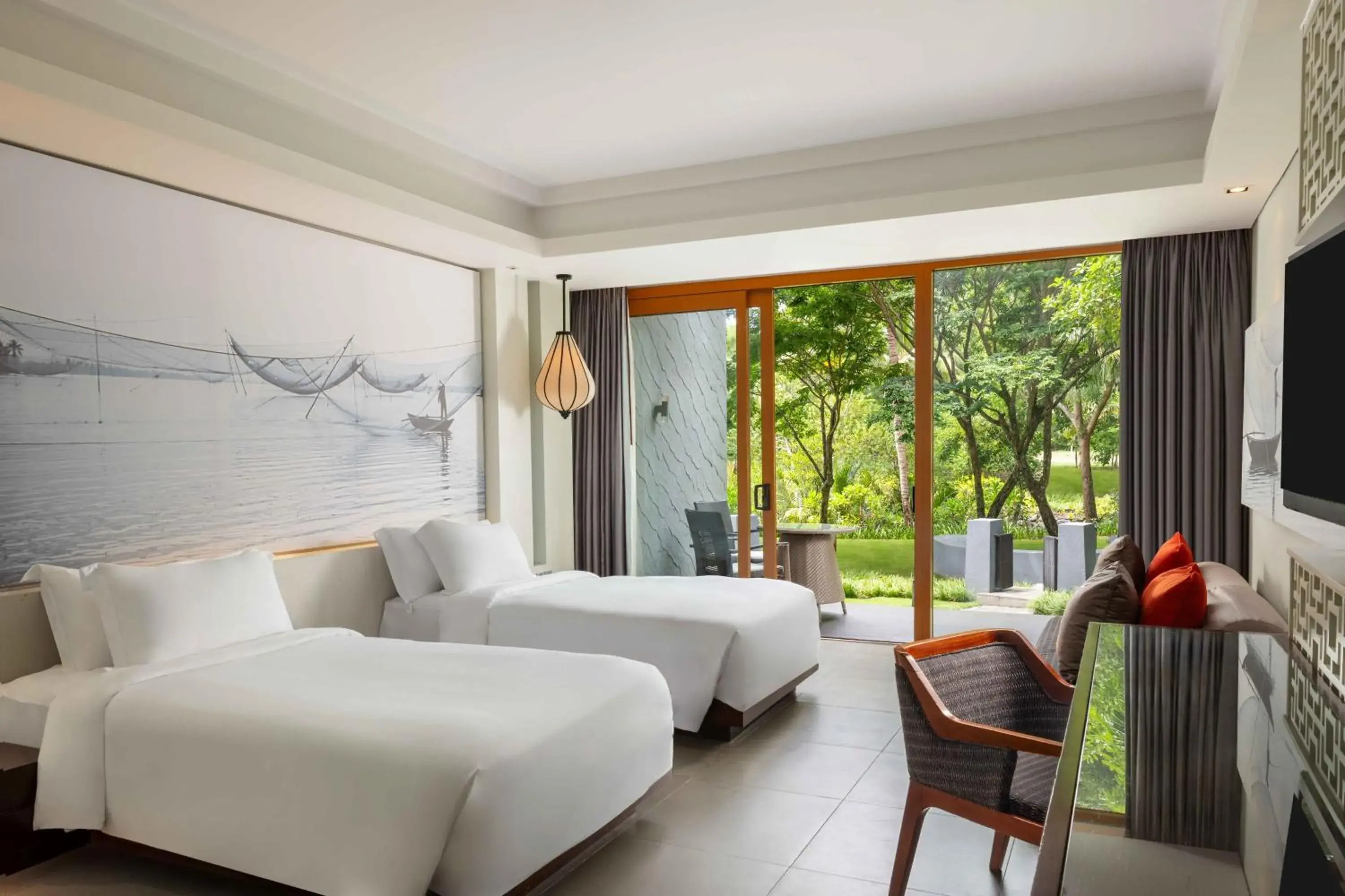 Grand Twin Room with Balcony and Garden View in Angsana Lang Co Grand Twin Room with Balcony and Garden View in Angsana Lang Co