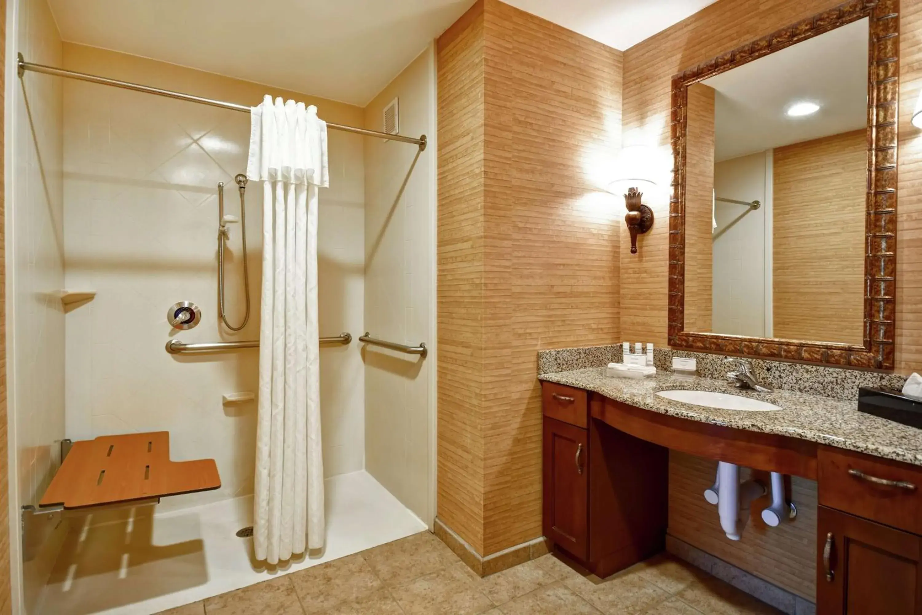 Suite with Two Queen Beds and Roll-In Shower - Mobility and Hearing Access/Non-Smoking in Homewood Suites by Hilton Ocala at Heath Brook Suite with Two Queen Beds and Roll-In Shower - Mobility and Hearing Access/Non-Smoking in Homewood Suites by Hilton Ocala at Heath Brook
