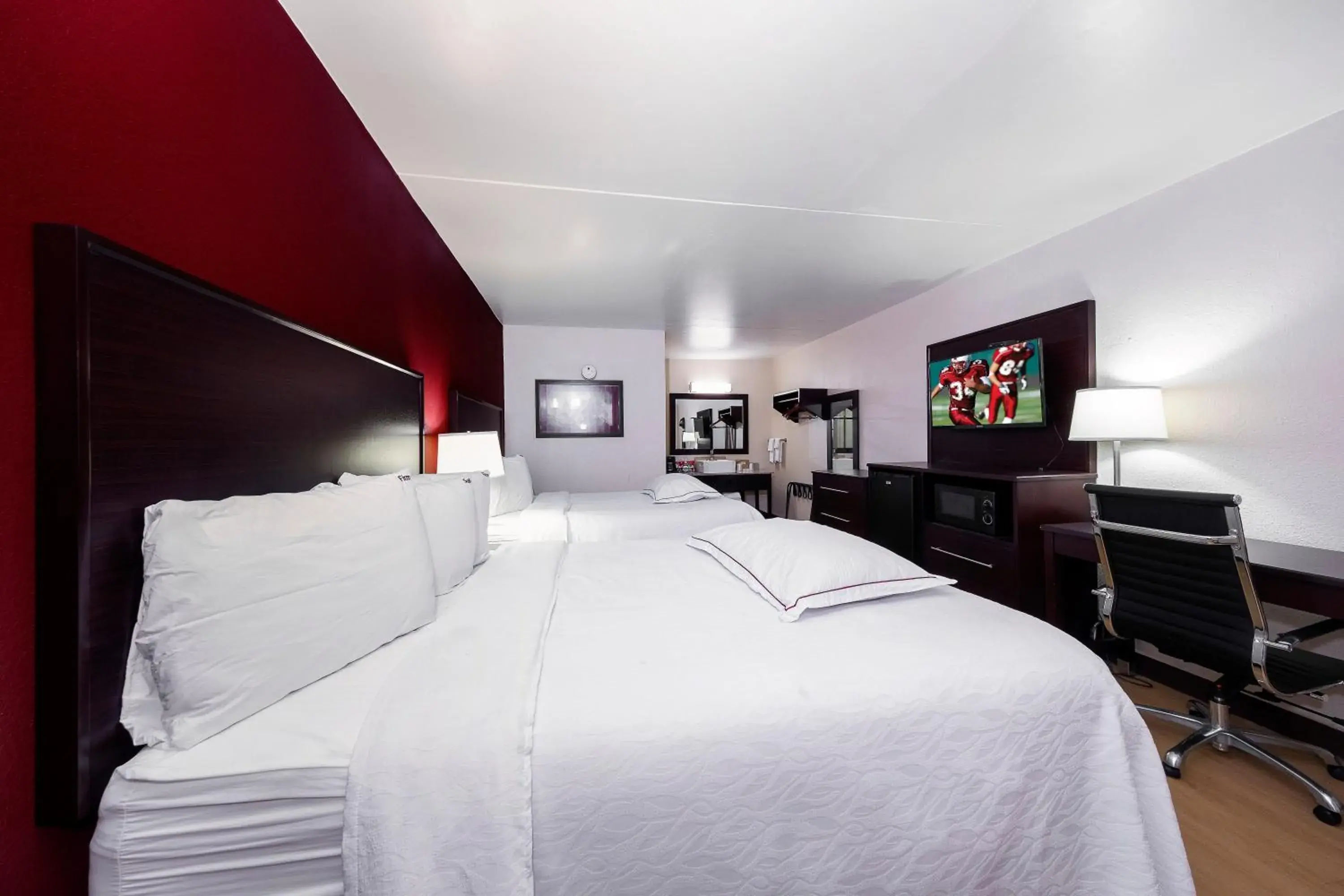 Premium Room with Two Queen Beds Smoke Free (Upgraded Bedding & Snack Box) in Red Roof Inn PLUS+ Huntsville – Madison Premium Room with Two Queen Beds Smoke Free (Upgraded Bedding & Snack Box) in Red Roof Inn PLUS+ Huntsville – Madison