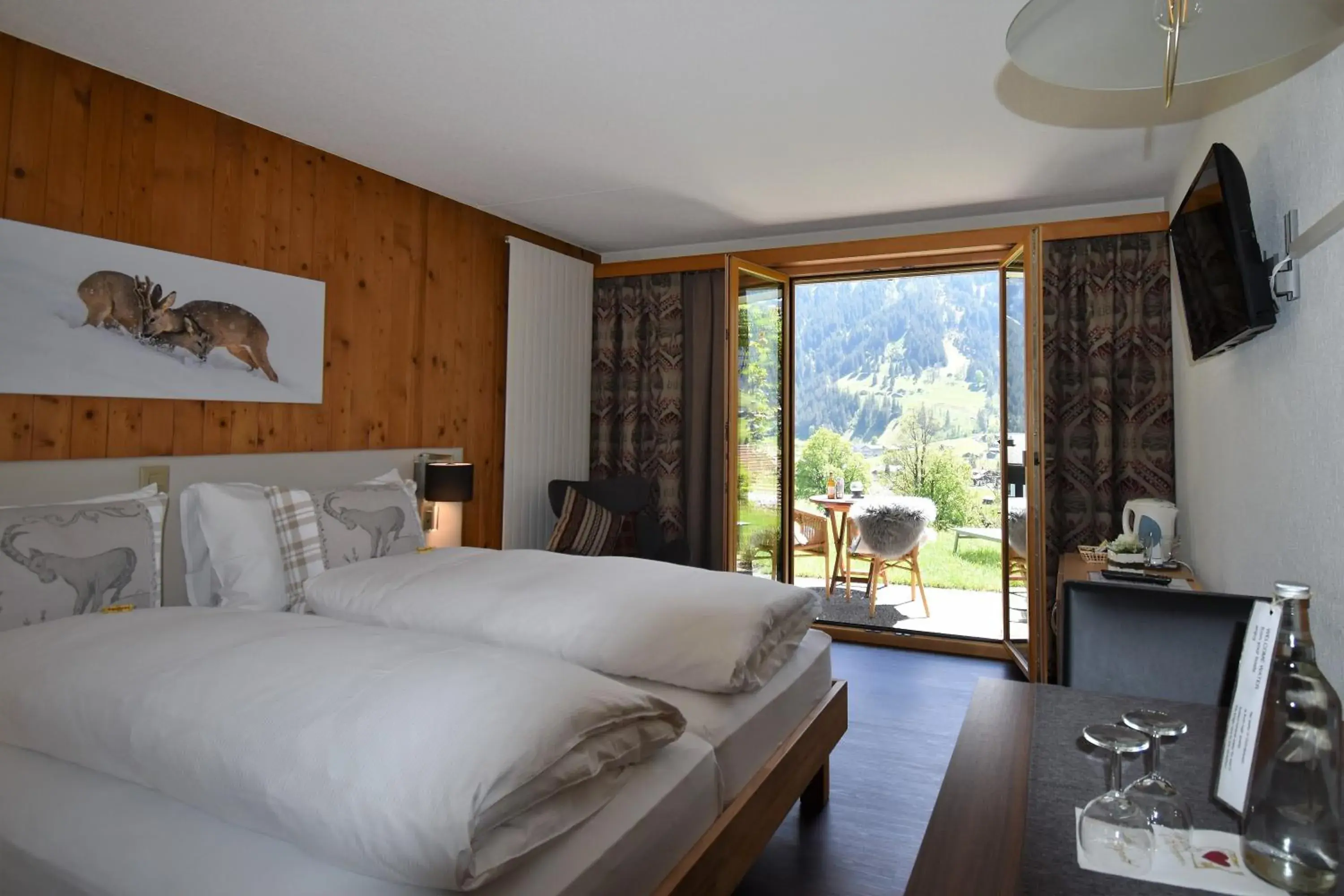 Superior Double Room Enzian with Eiger view and garden access in Hotel Cabana Superior Double Room Enzian with Eiger view and garden access in Hotel Cabana