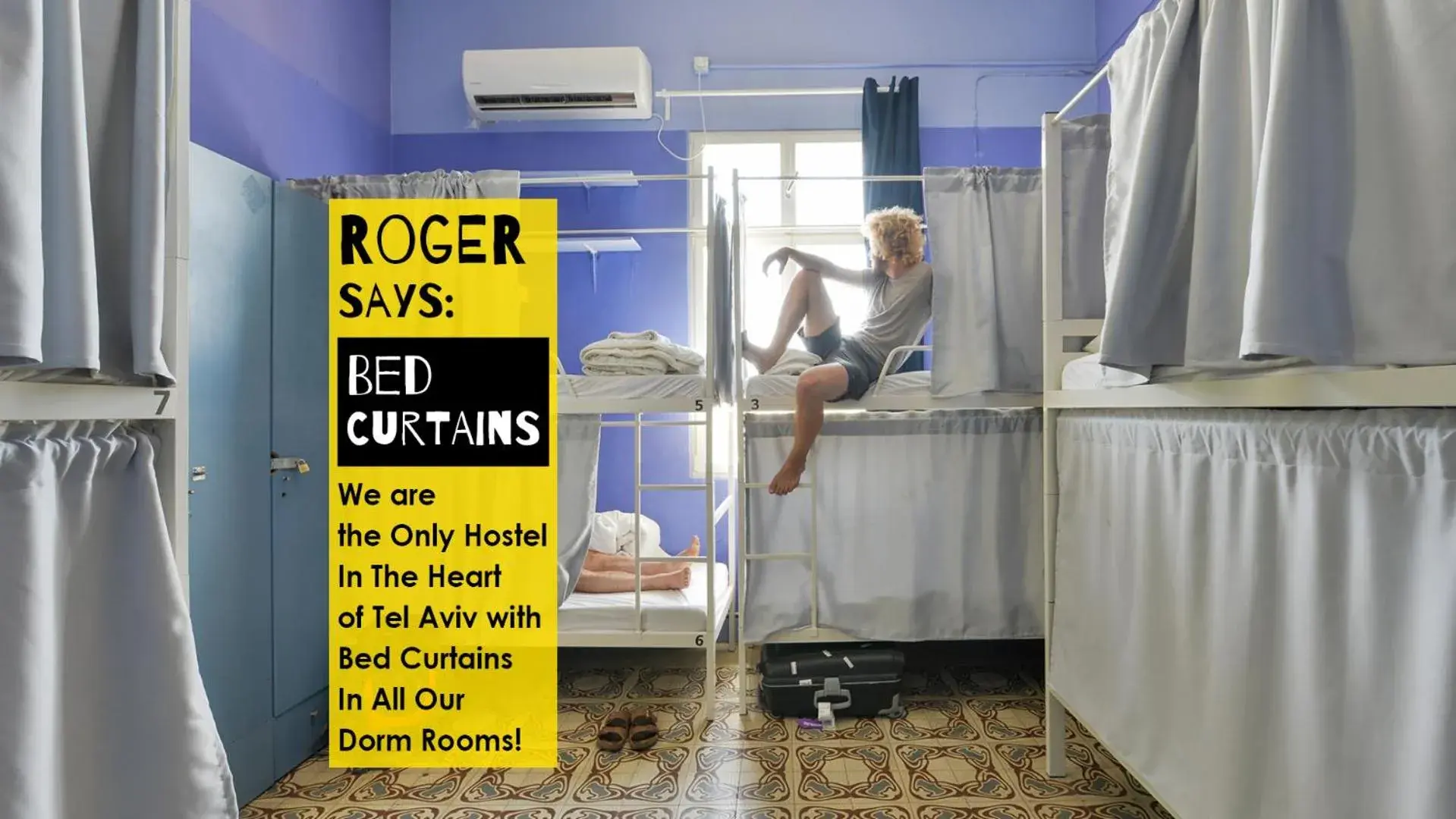 Bed in 8-Bed Mixed Dormitory Room in Caravan Hostel Tel Aviv By Roger Age 18-45 Bed in 8-Bed Mixed Dormitory Room in Caravan Hostel Tel Aviv By Roger Age 18-45
