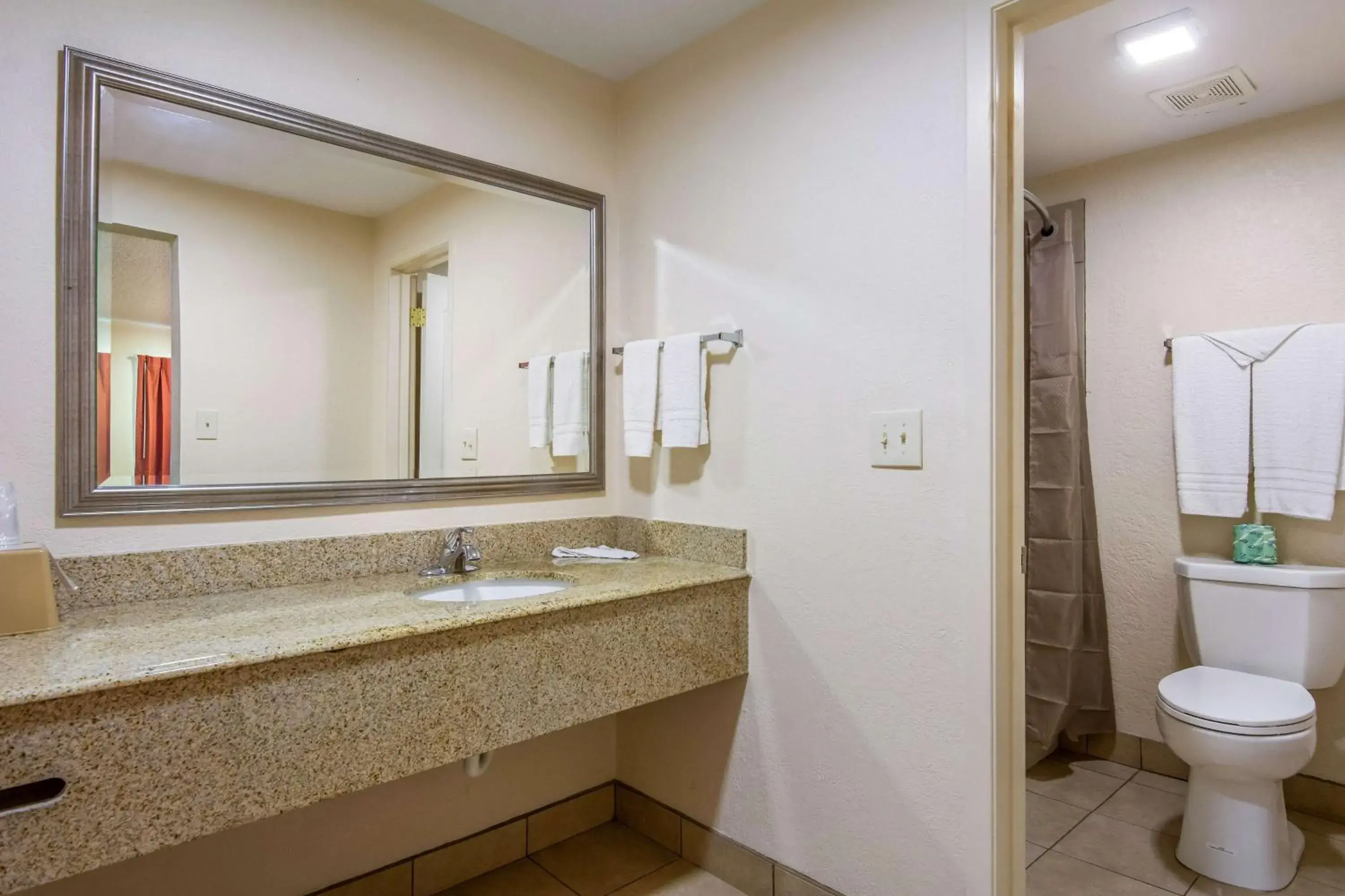 Queen Room with Two Queen Beds - single occupancy - Disability Access - Roll In Shower in Motel 6-Winnie, TX Queen Room with Two Queen Beds - single occupancy - Disability Access - Roll In Shower in Motel 6-Winnie, TX