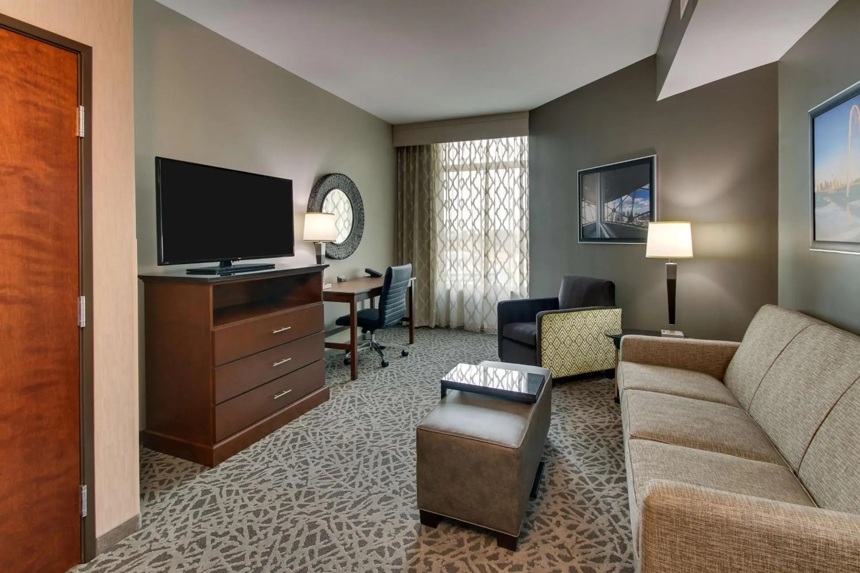 King Suite with Sofa Bed - Hearing Accessible in Drury Plaza Hotel Dallas Richardson King Suite with Sofa Bed - Hearing Accessible in Drury Plaza Hotel Dallas Richardson