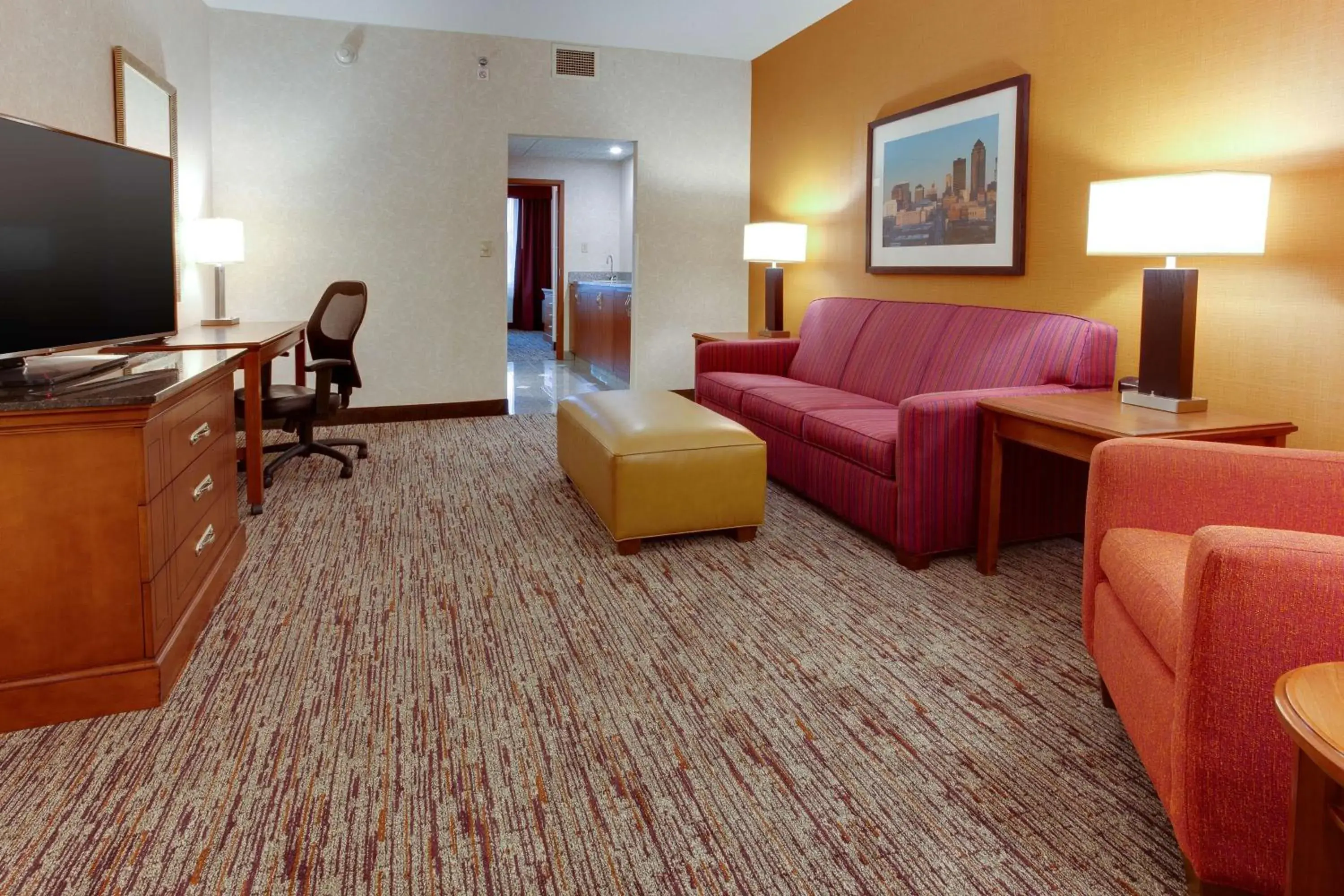 Queen Suite with Sofa Bed - Accessible, Roll-in Shower in Drury Inn & Suites West Des Moines Queen Suite with Sofa Bed - Accessible, Roll-in Shower in Drury Inn & Suites West Des Moines