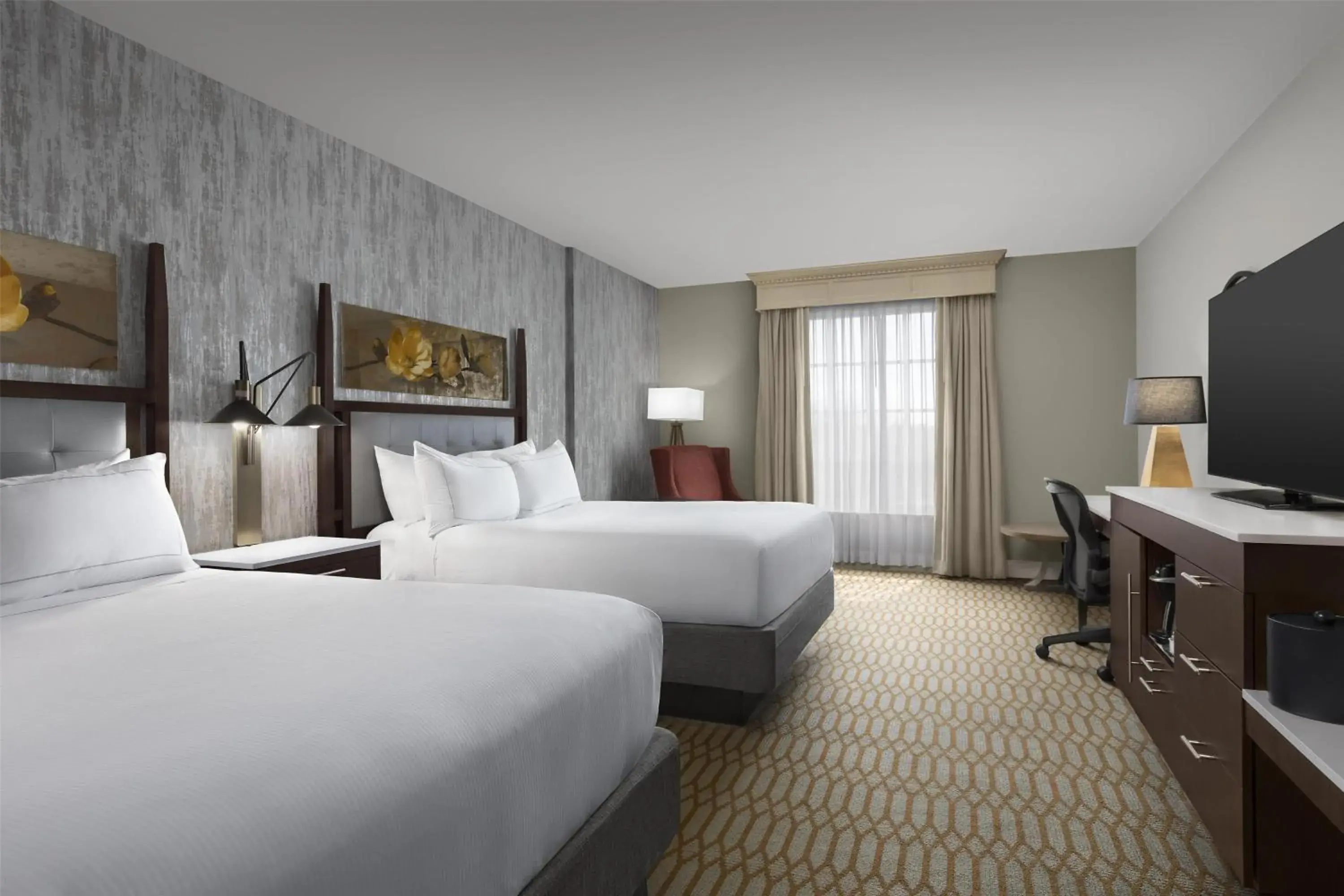 Queen Room with Two Queen Beds - Hearing Access in Virginia Crossings Hotel, Tapestry Collection by Hilton Queen Room with Two Queen Beds - Hearing Access in Virginia Crossings Hotel, Tapestry Collection by Hilton