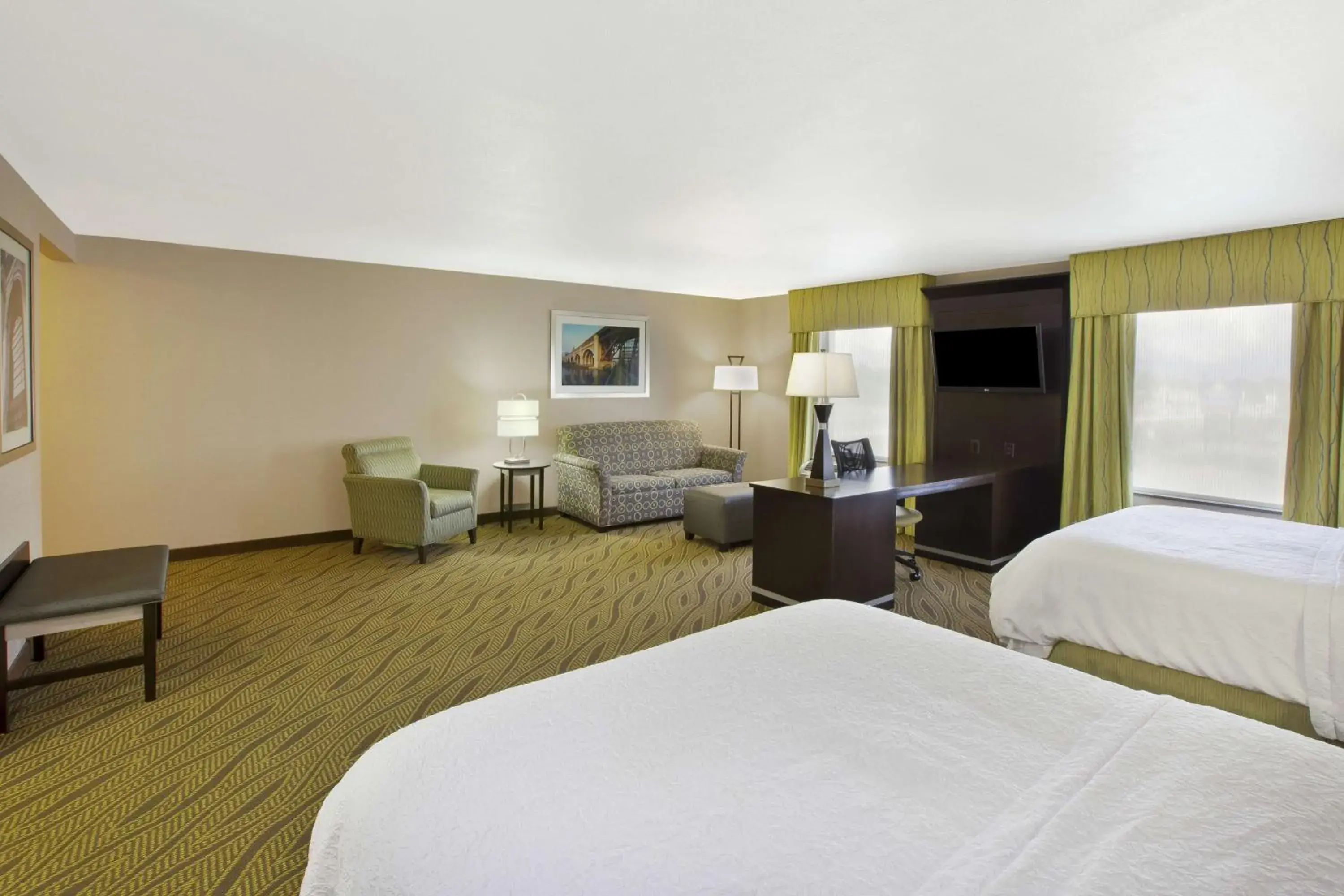 Queen Studio Suite with Two Queen Beds - Non-Smoking in Hampton Inn & Suites - Elyria Queen Studio Suite with Two Queen Beds - Non-Smoking in Hampton Inn & Suites - Elyria