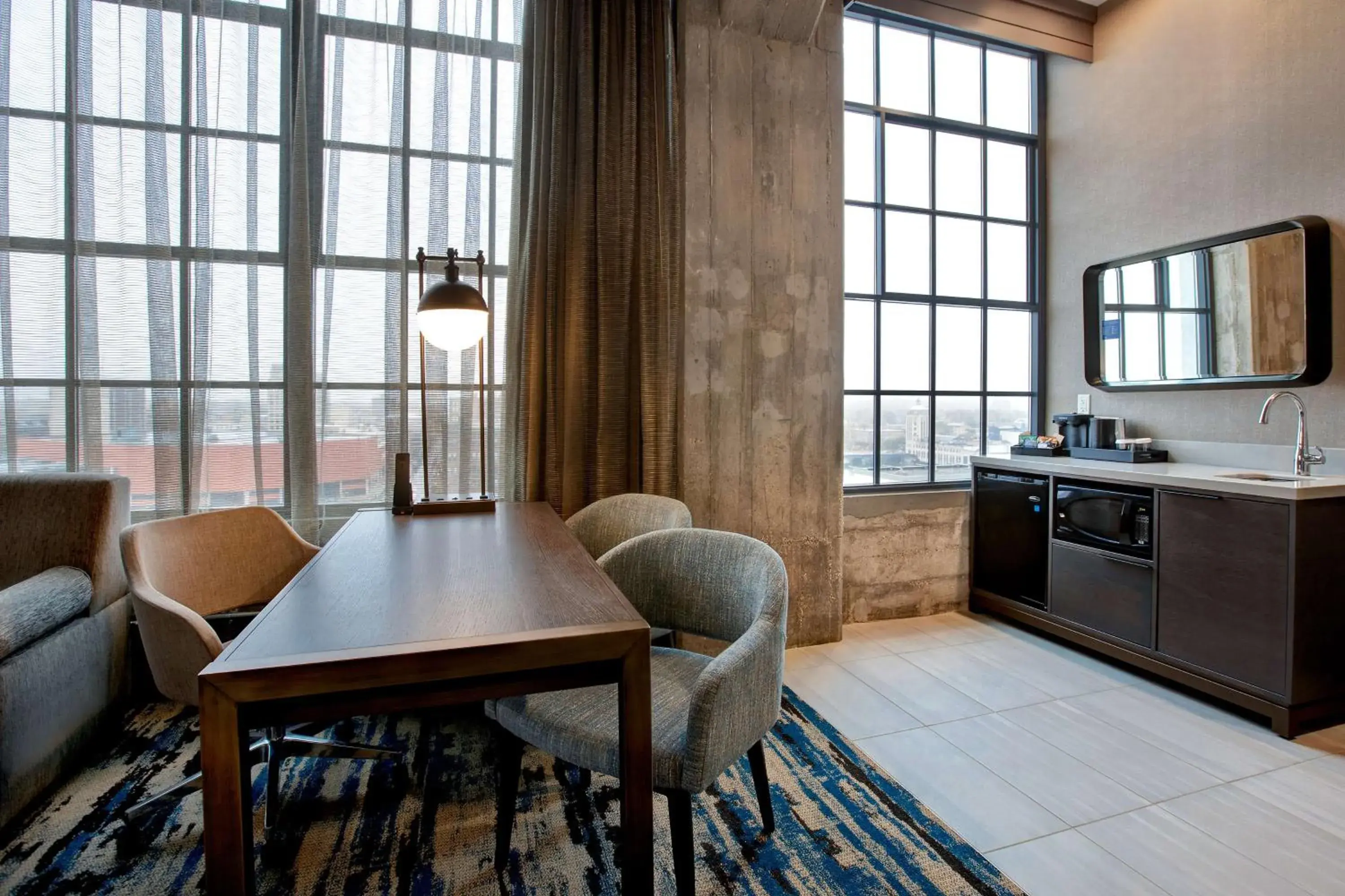 Queen Corner Suite with Two Queen Beds in Embassy Suites By Hilton Rockford Riverfront Queen Corner Suite with Two Queen Beds in Embassy Suites By Hilton Rockford Riverfront