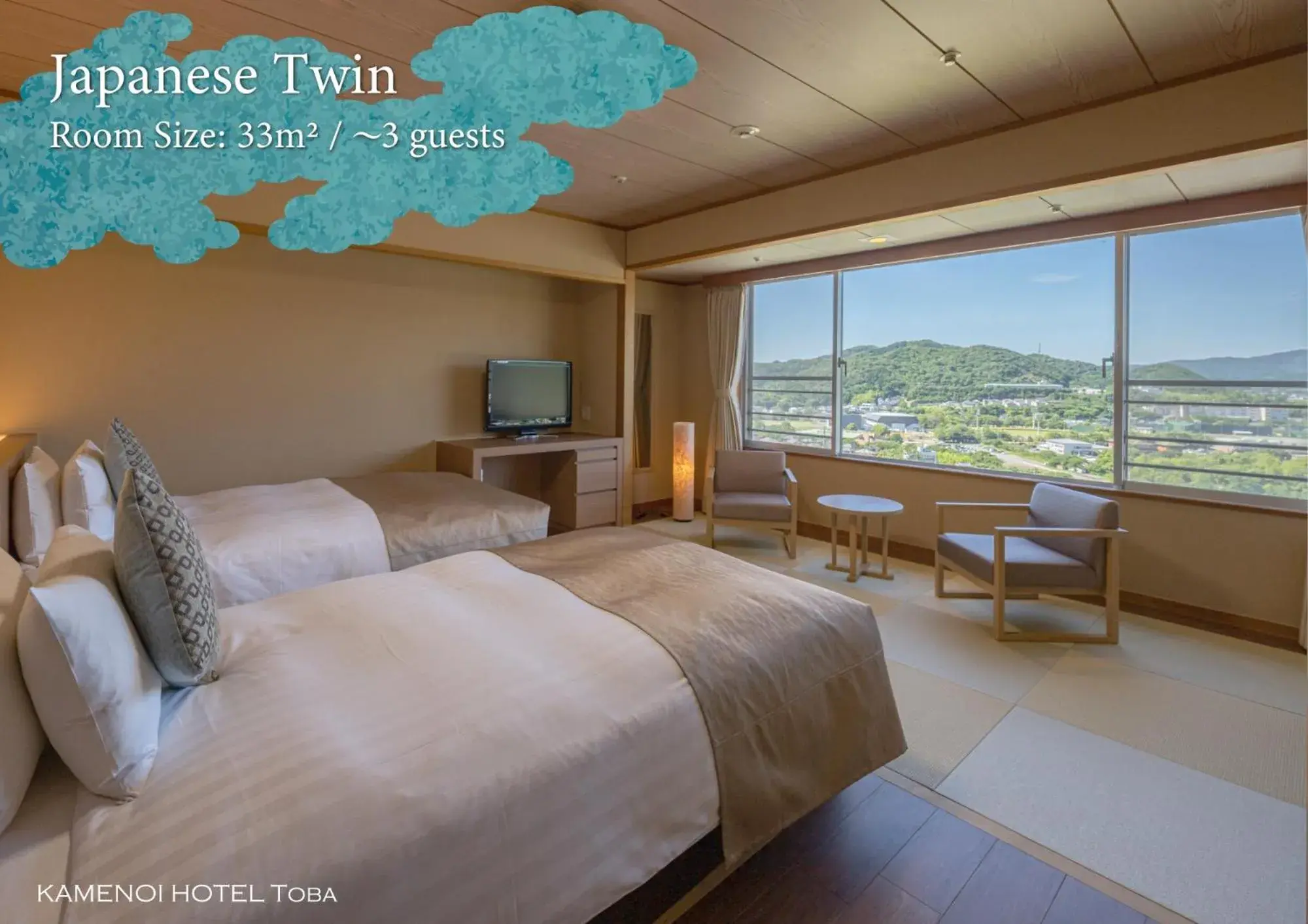 Japanese-style Room with Twin Bed in KAMENOI HOTEL Toba Japanese-style Room with Twin Bed in KAMENOI HOTEL Toba