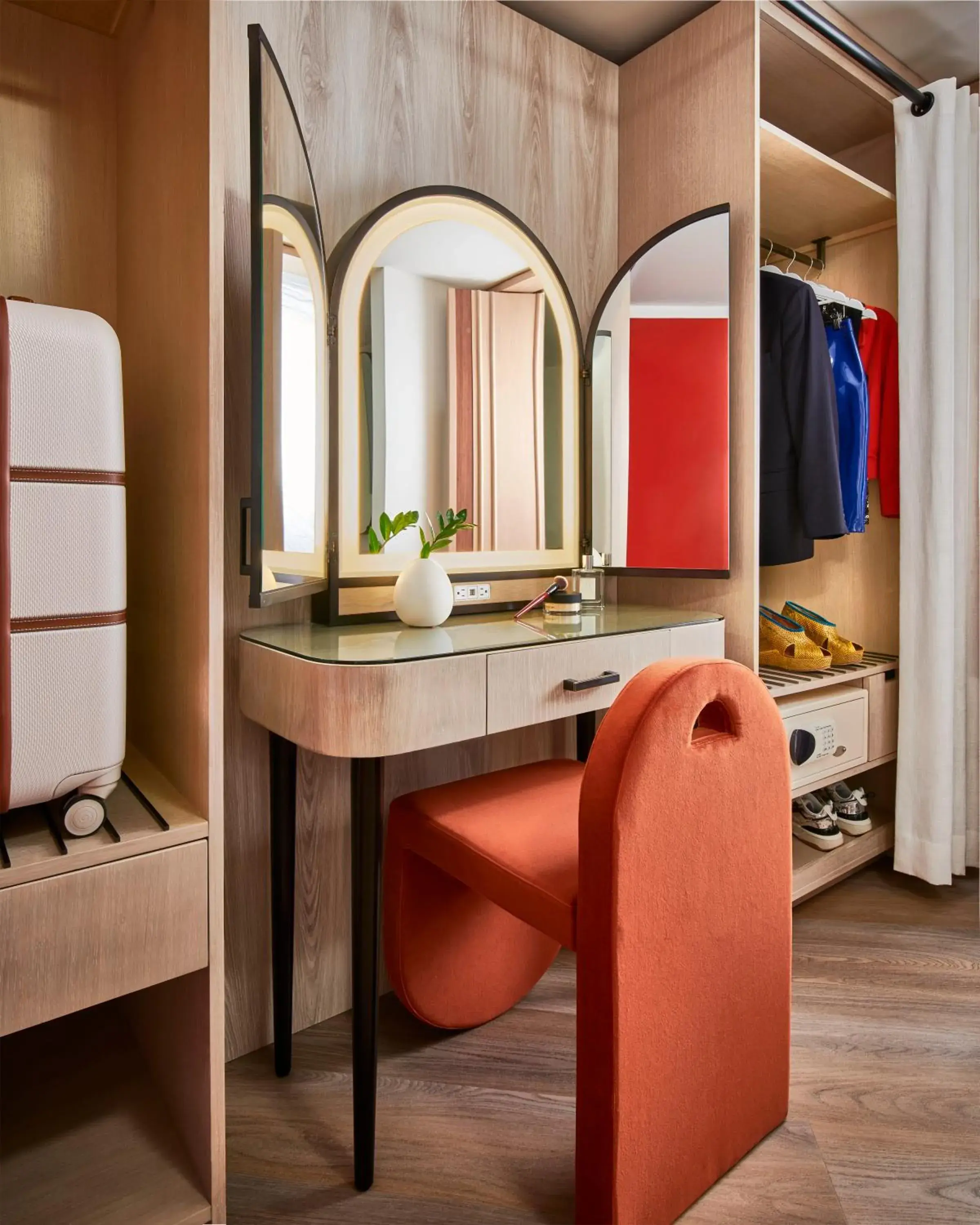 Ruby Chamber Strip View Double Queens in Virgin Hotels Las Vegas, Curio Collection by Hilton Ruby Chamber Strip View Double Queens in Virgin Hotels Las Vegas, Curio Collection by Hilton