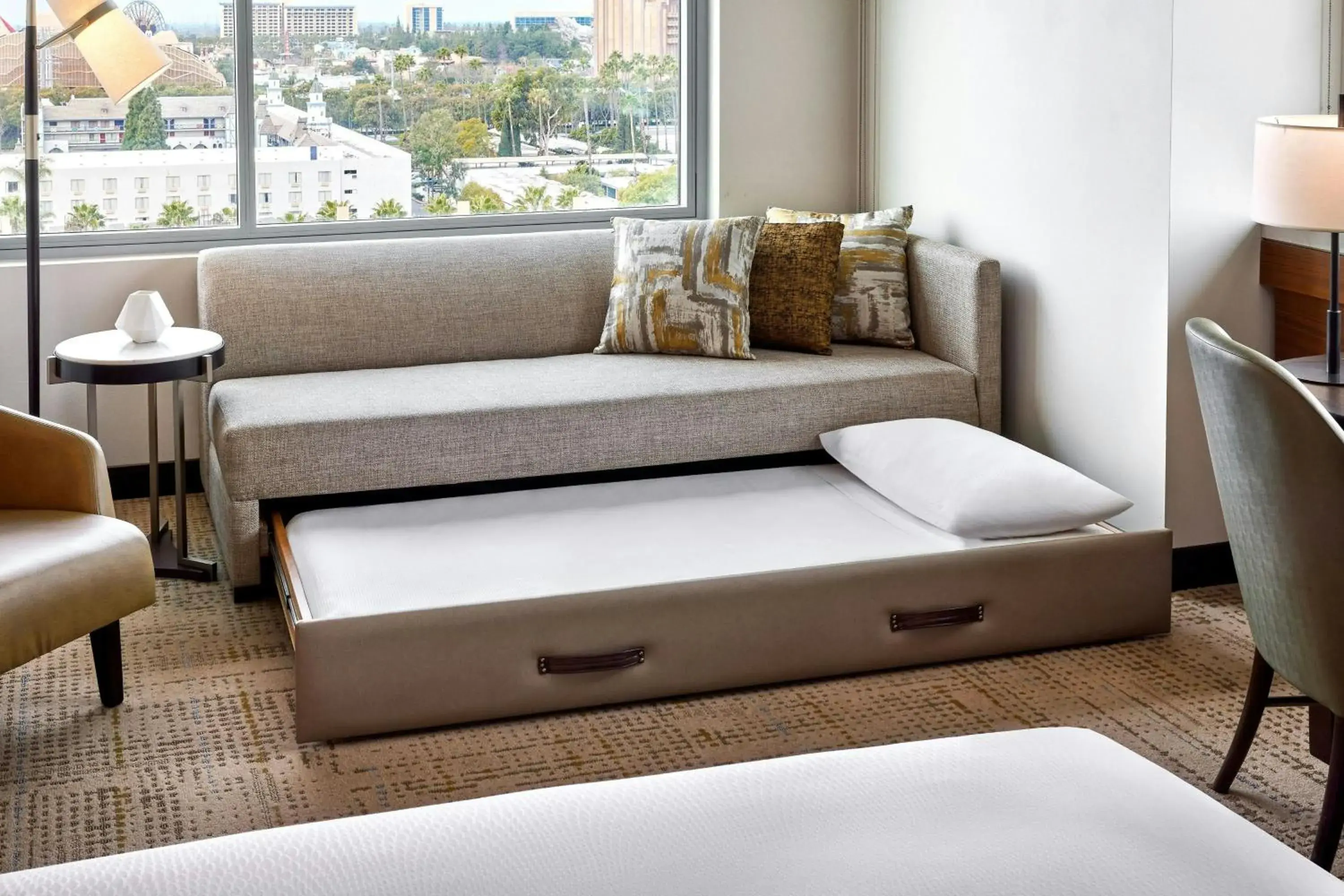 Deluxe King Room with Trundle Bed and Pool View in JW Marriott, Anaheim Resort Deluxe King Room with Trundle Bed and Pool View in JW Marriott, Anaheim Resort