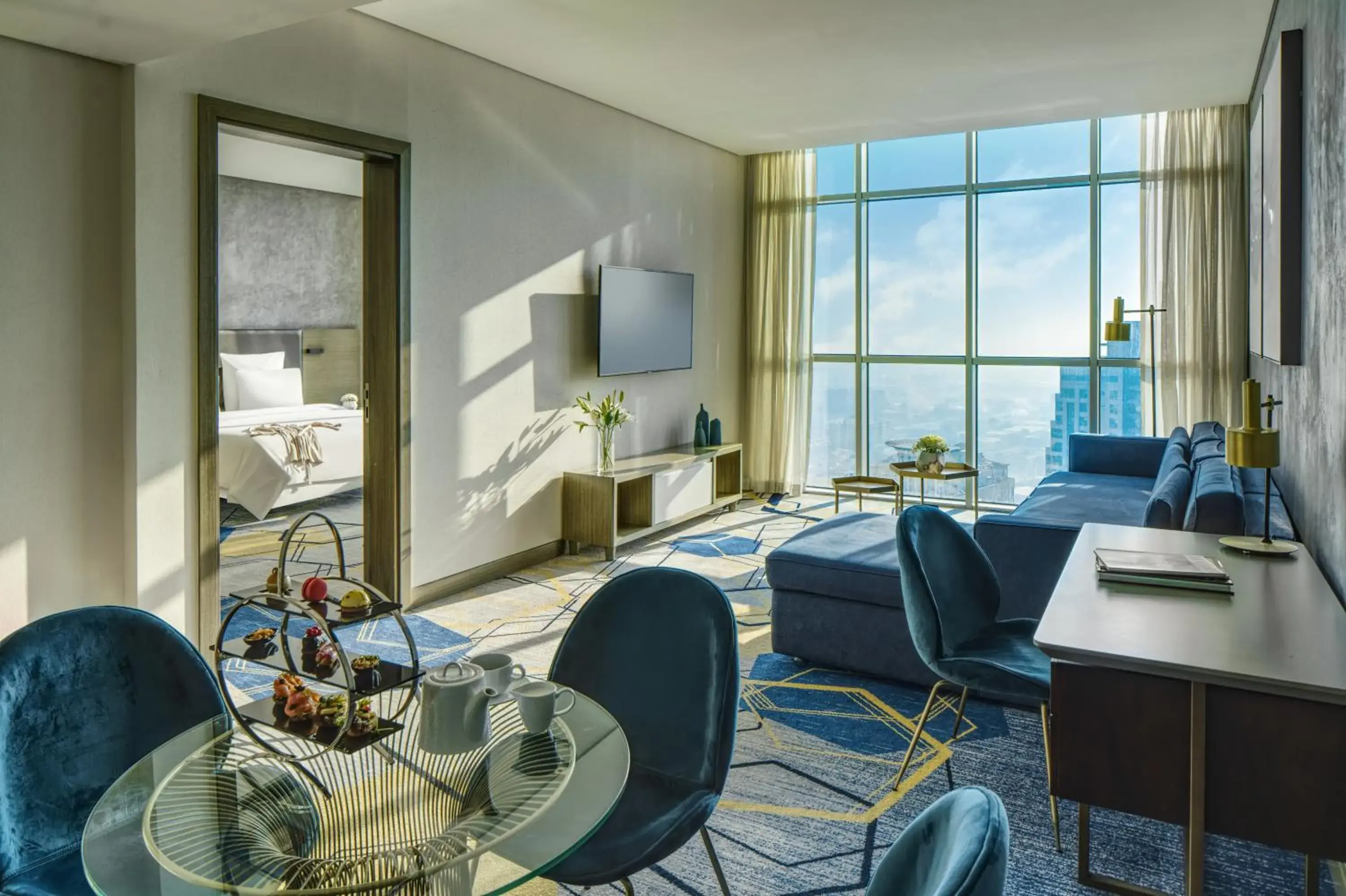 Deluxe King Suite with Lagoon View in Pullman Sharjah Deluxe King Suite with Lagoon View in Pullman Sharjah