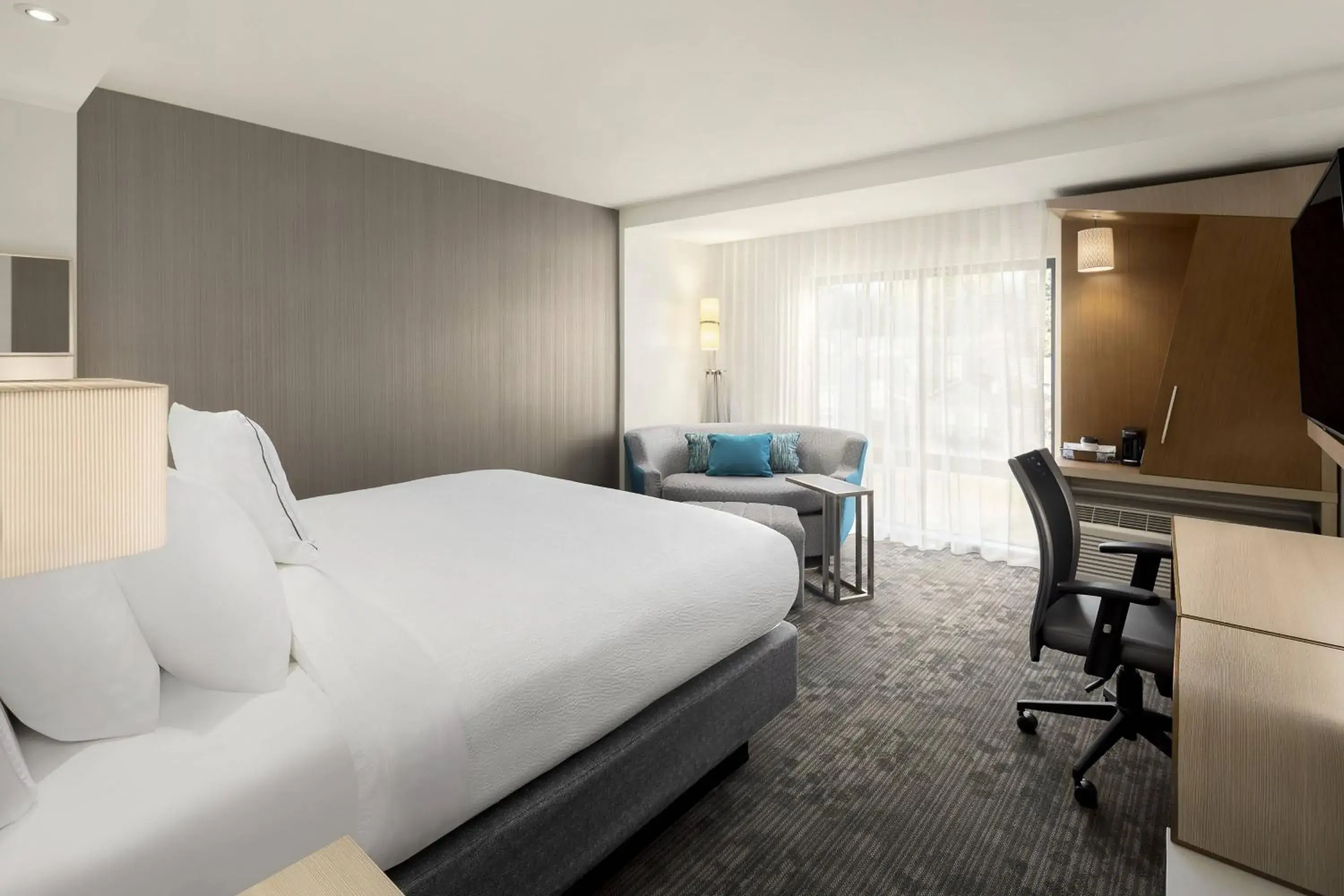 King Room with Sofa Bed and Roll-in Shower - Mobility and Hearing Accessible in Courtyard by Marriott Seattle Northgate King Room with Sofa Bed and Roll-in Shower - Mobility and Hearing Accessible in Courtyard by Marriott Seattle Northgate