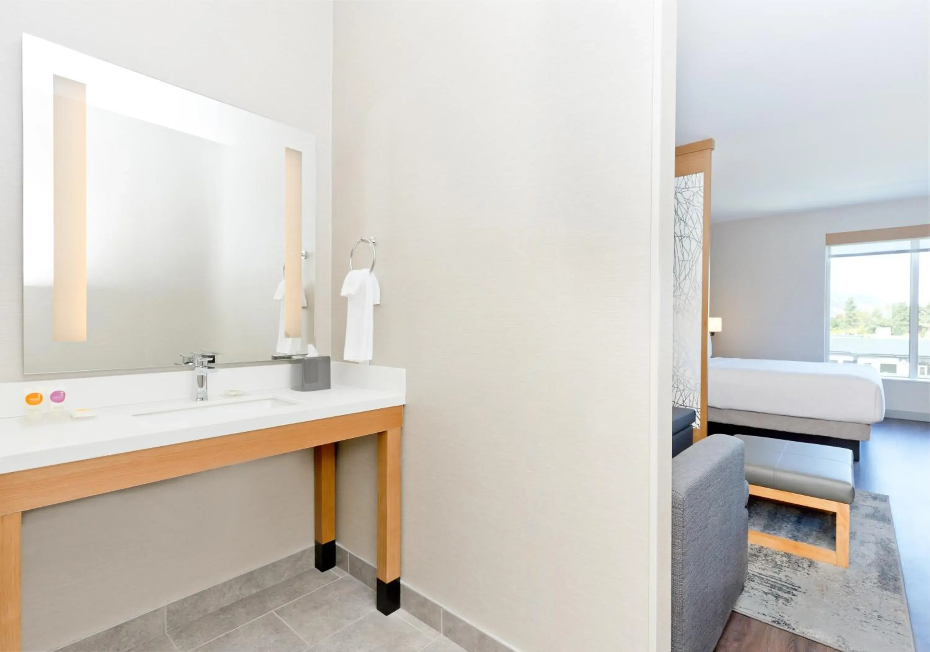 King Room with View and Roll-In Shower - Disability Access in Hyatt Place Kelowna King Room with View and Roll-In Shower - Disability Access in Hyatt Place Kelowna