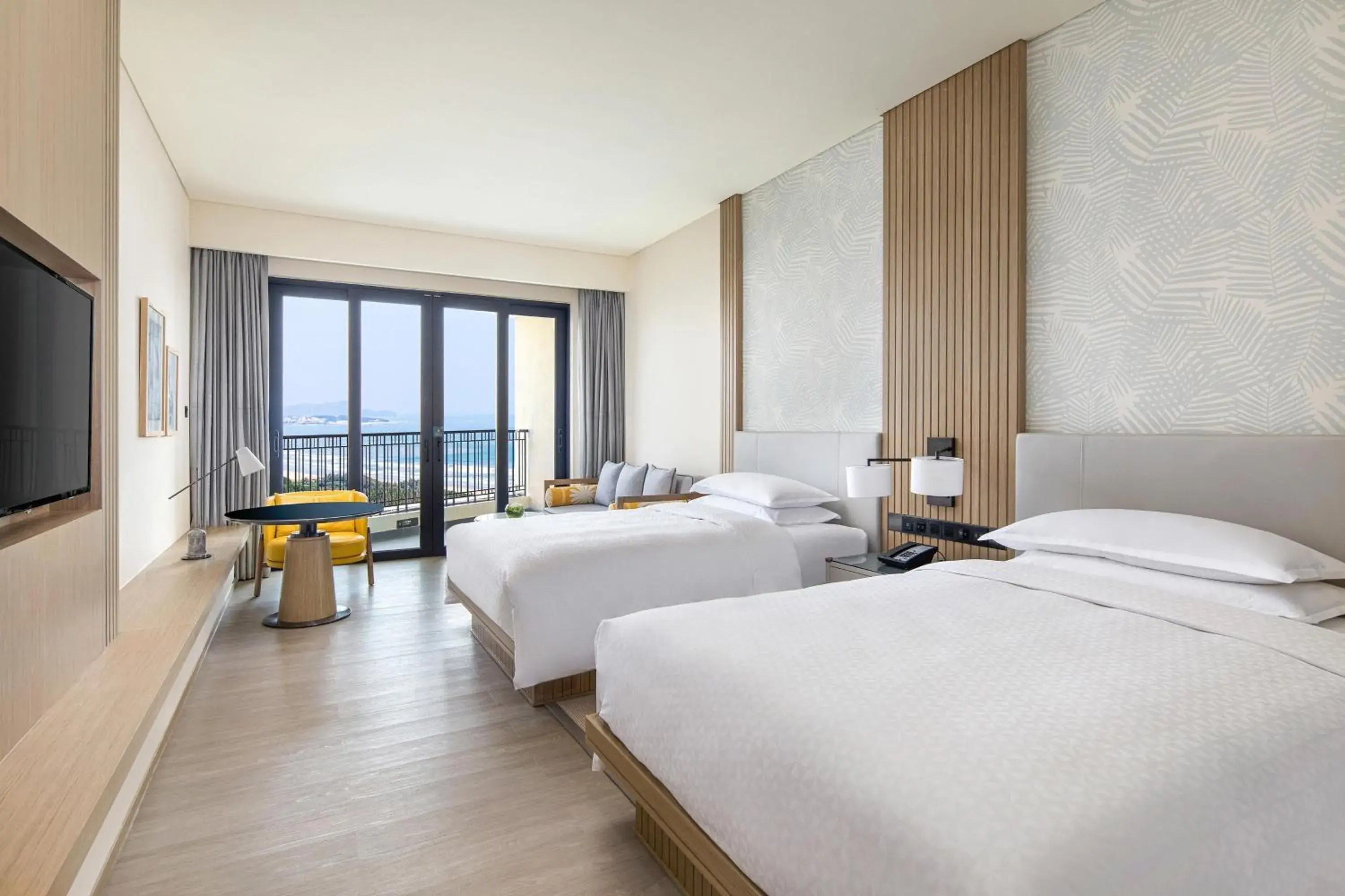 Deluxe Seaview Double, Guest room, 2 Double, Balcony in Four Points by Sheraton Wuchuan, Loong Bay Deluxe Seaview Double, Guest room, 2 Double, Balcony in Four Points by Sheraton Wuchuan, Loong Bay