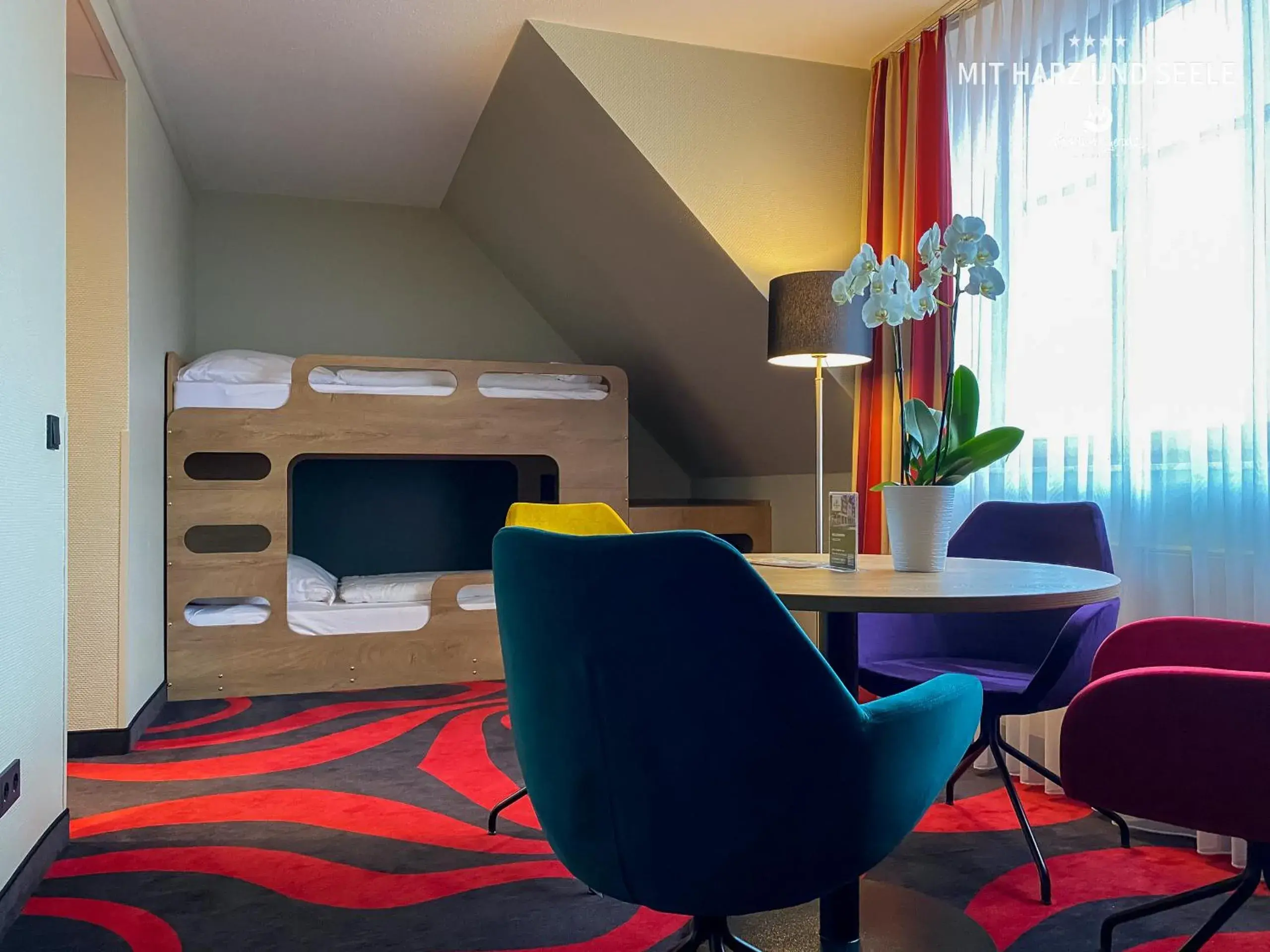 Family Room with bunk bed and Bath - single occupancy in HKK Hotel Wernigerode Family Room with bunk bed and Bath - single occupancy in HKK Hotel Wernigerode