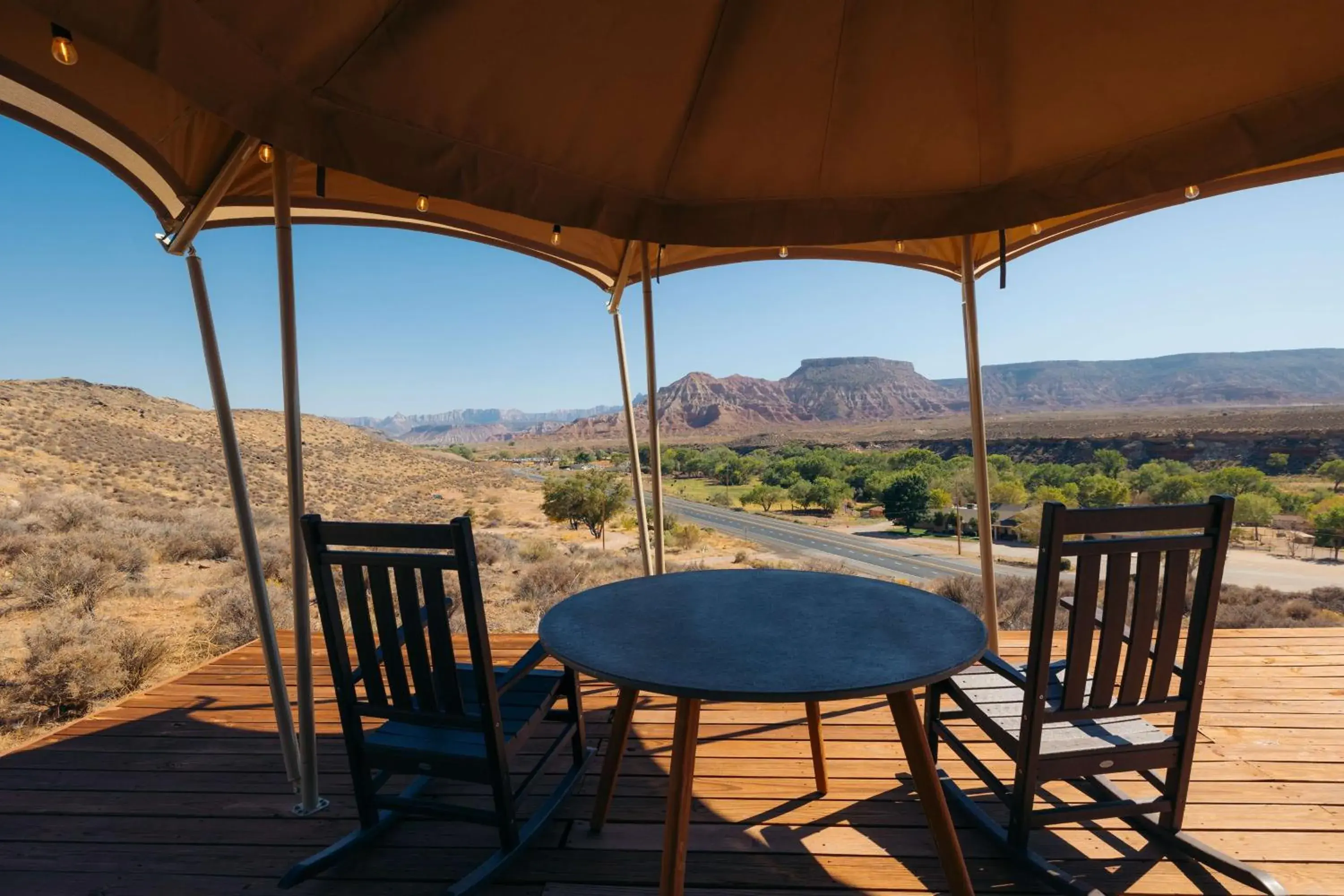 Tent with One King Bed, Bunk Beds, Sofa Bed and Private Bathroom in Zion Wildflower Resort Tent with One King Bed, Bunk Beds, Sofa Bed and Private Bathroom in Zion Wildflower Resort