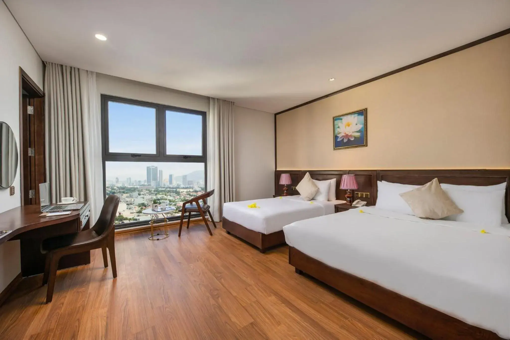 Deluxe Triple Room - Afternoon Tea Included in Golden Lotus Hotel Da Nang - Rooftop Bar Sea View Deluxe Triple Room - Afternoon Tea Included in Golden Lotus Hotel Da Nang - Rooftop Bar Sea View