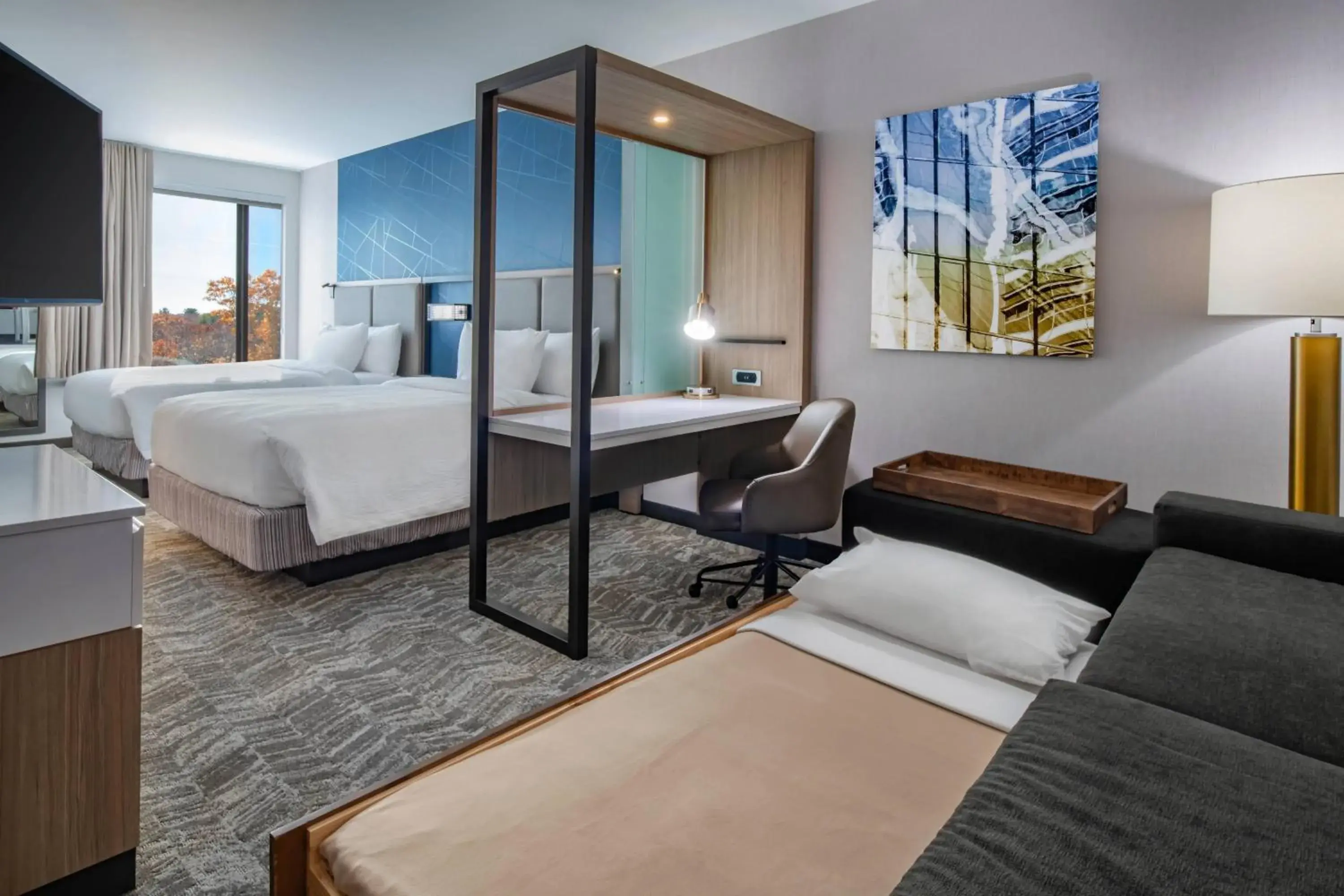 Queen Suite with Trundle Bed - Hearing Accessible in SpringHill Suites By Marriott Wrentham Plainville Queen Suite with Trundle Bed - Hearing Accessible in SpringHill Suites By Marriott Wrentham Plainville