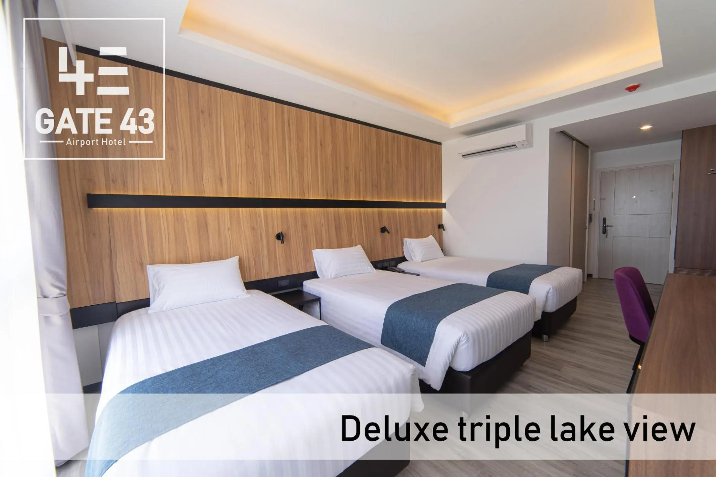 Triple Room with Lake View - single occupancy in Gate43 Airport Hotel Triple Room with Lake View - single occupancy in Gate43 Airport Hotel