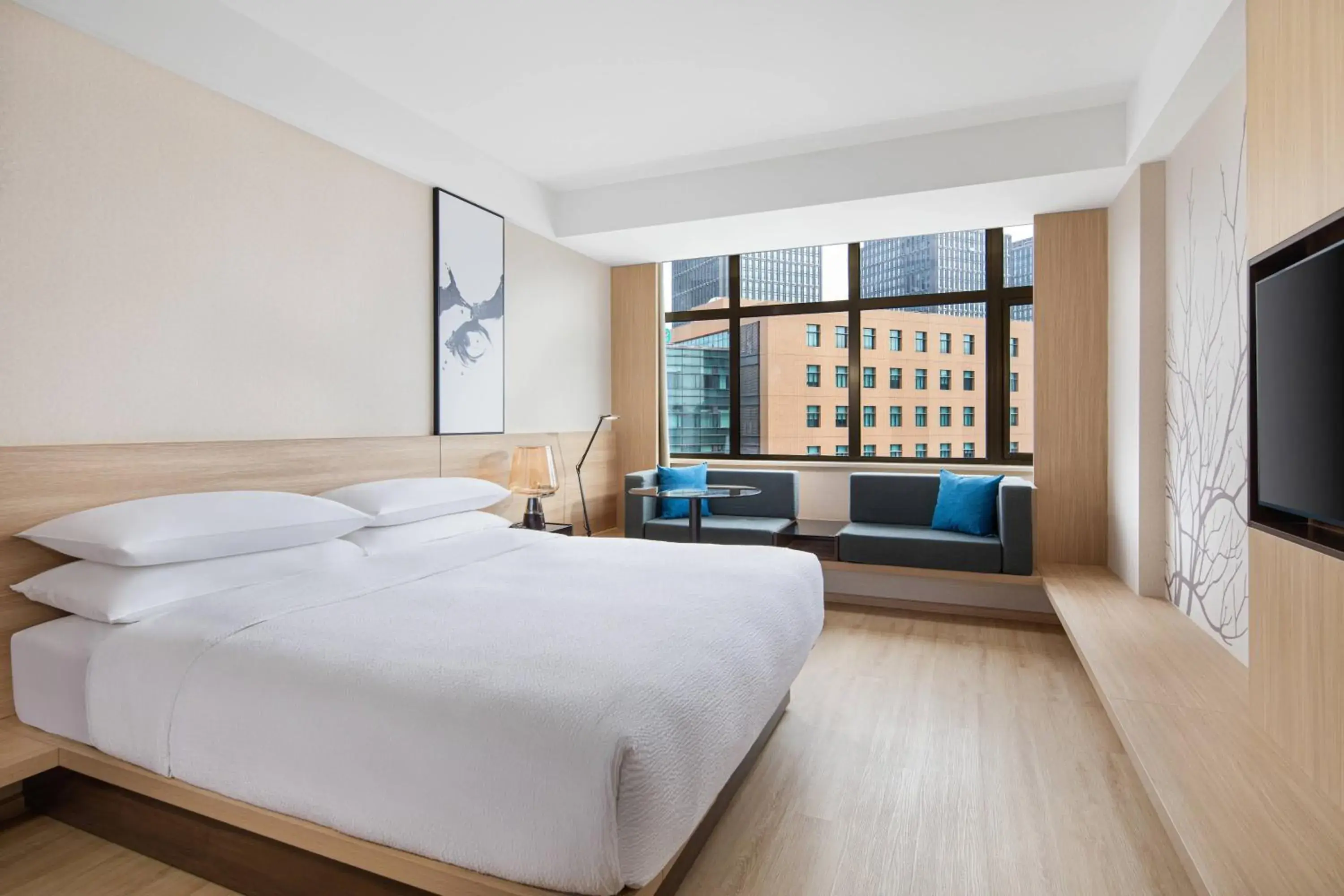 Premier Guest room with 1 King bed, City view in Fairfield by Marriott Shanghai Pudong Central Premier Guest room with 1 King bed, City view in Fairfield by Marriott Shanghai Pudong Central