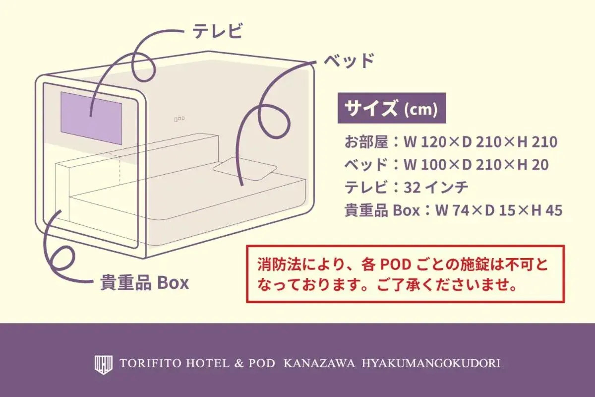 Economy Pod for Female - single occupancy in Torifito Hotel & Pod Kanazawa Economy Pod for Female - single occupancy in Torifito Hotel & Pod Kanazawa