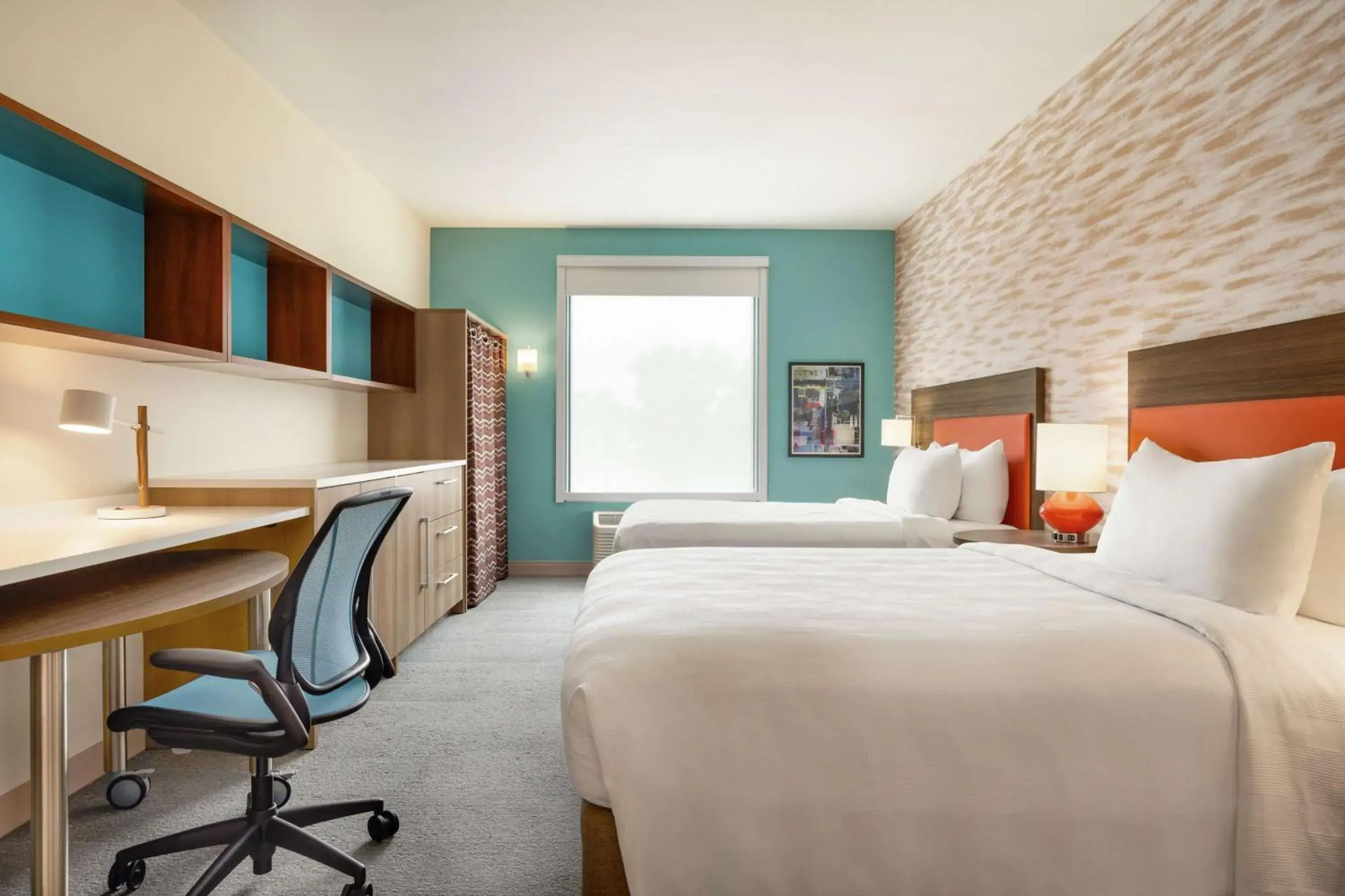 Studio Suite with Two Queen Beds - Hearing Access/Non-Smoking in Home2 Suites by Hilton New Brunswick, NJ Studio Suite with Two Queen Beds - Hearing Access/Non-Smoking in Home2 Suites by Hilton New Brunswick, NJ