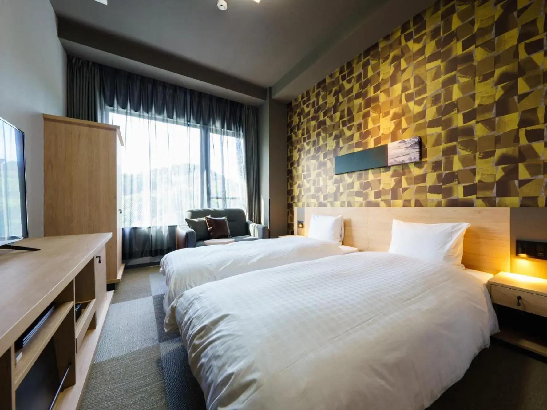 Standard Twin Room with Mountain View - single occupancy - Non-Smoking in Grandvrio Hotel Beppuwan Wakura - ROUTE INN HOTELS - Standard Twin Room with Mountain View - single occupancy - Non-Smoking in Grandvrio Hotel Beppuwan Wakura - ROUTE INN HOTELS -