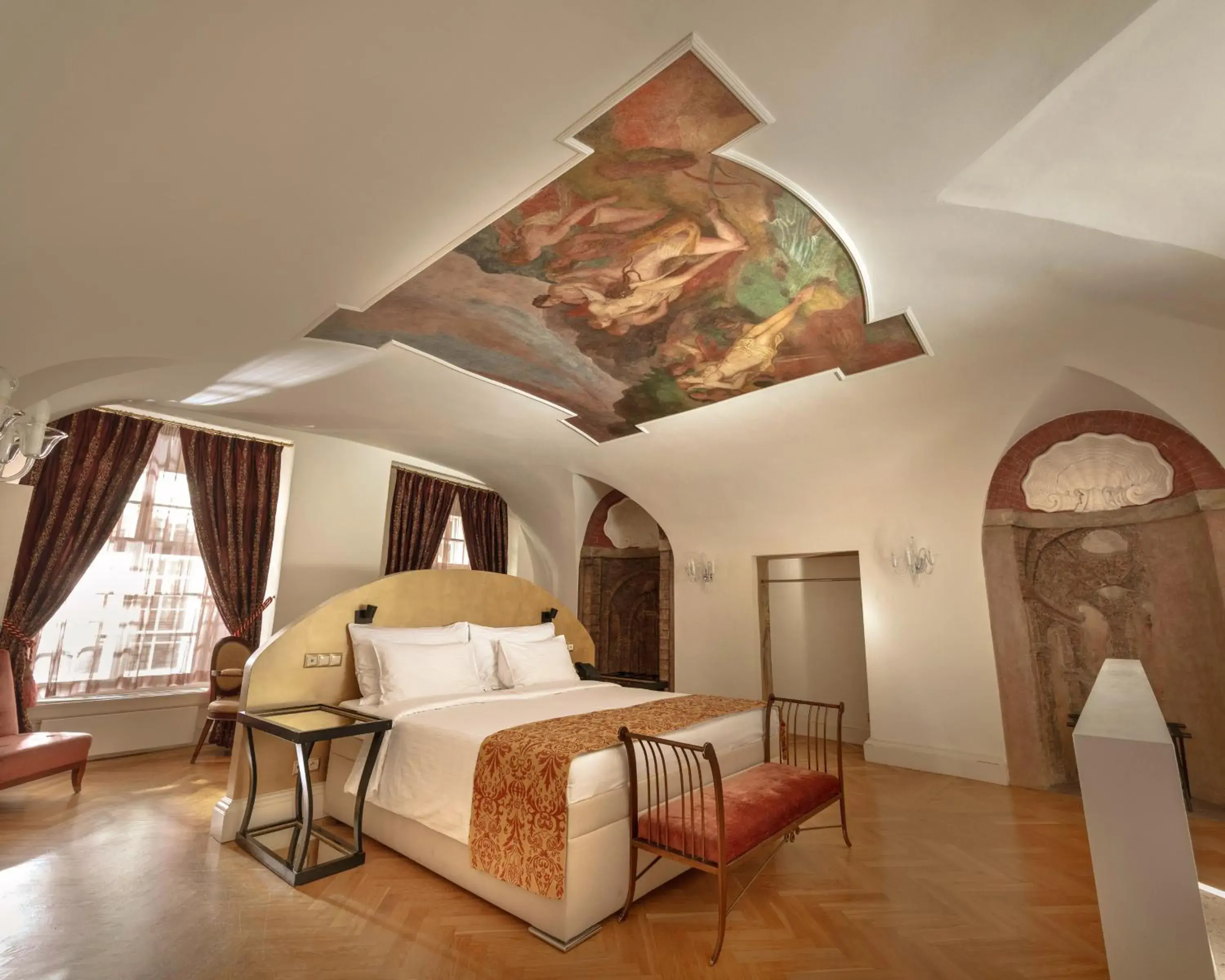 Ceiling Fresco Baroque King Room in The Mozart Prague Ceiling Fresco Baroque King Room in The Mozart Prague