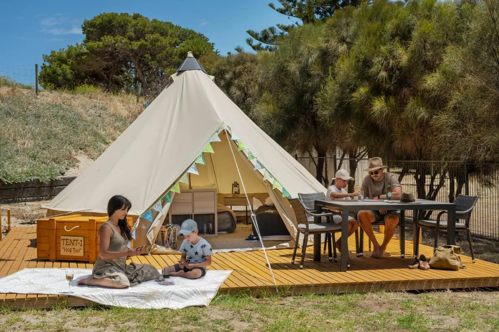 Family Bell Tent with Shared Bathroom in Seafront Holiday Park Kangaroo Island Family Bell Tent with Shared Bathroom in Seafront Holiday Park Kangaroo Island