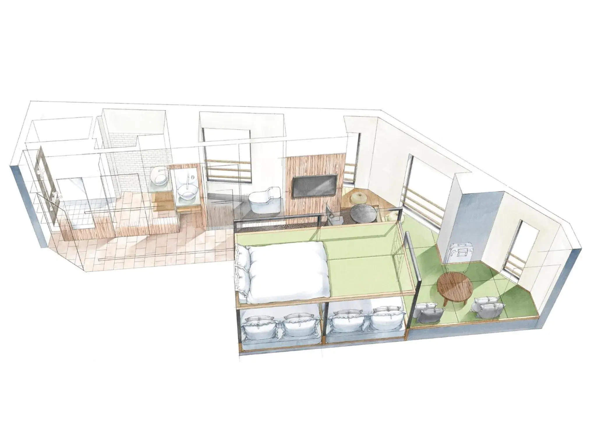 Deluxe Triple Room Max5 Comfort3 in Sakura Cross Hotel Ueno Iriya Annex Deluxe Triple Room Max5 Comfort3 in Sakura Cross Hotel Ueno Iriya Annex