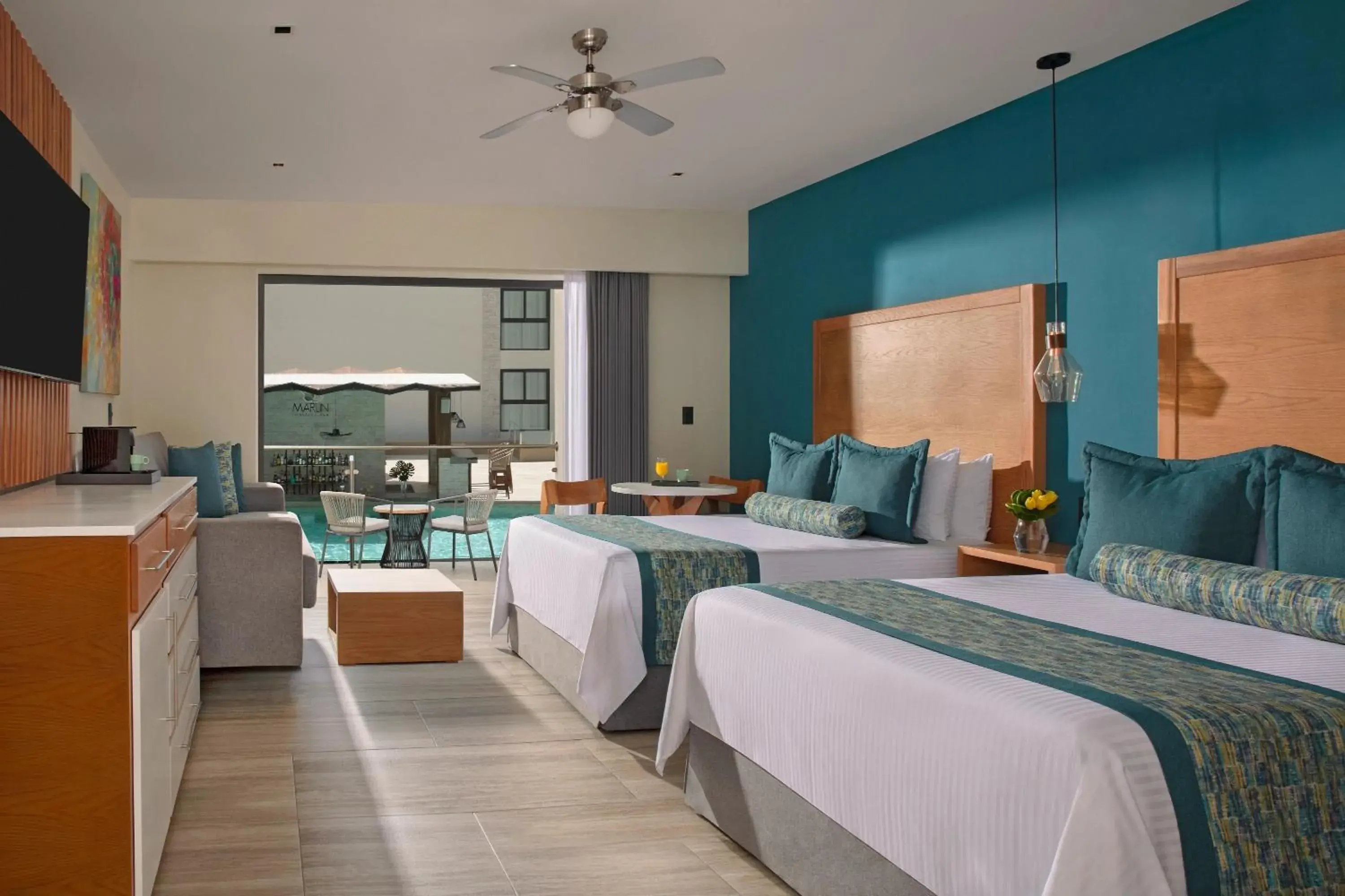 Preferred Club Jr Suite Pool View Double Beds in Dreams Cozumel Cape Resort & Spa Preferred Club Jr Suite Pool View Double Beds in Dreams Cozumel Cape Resort & Spa