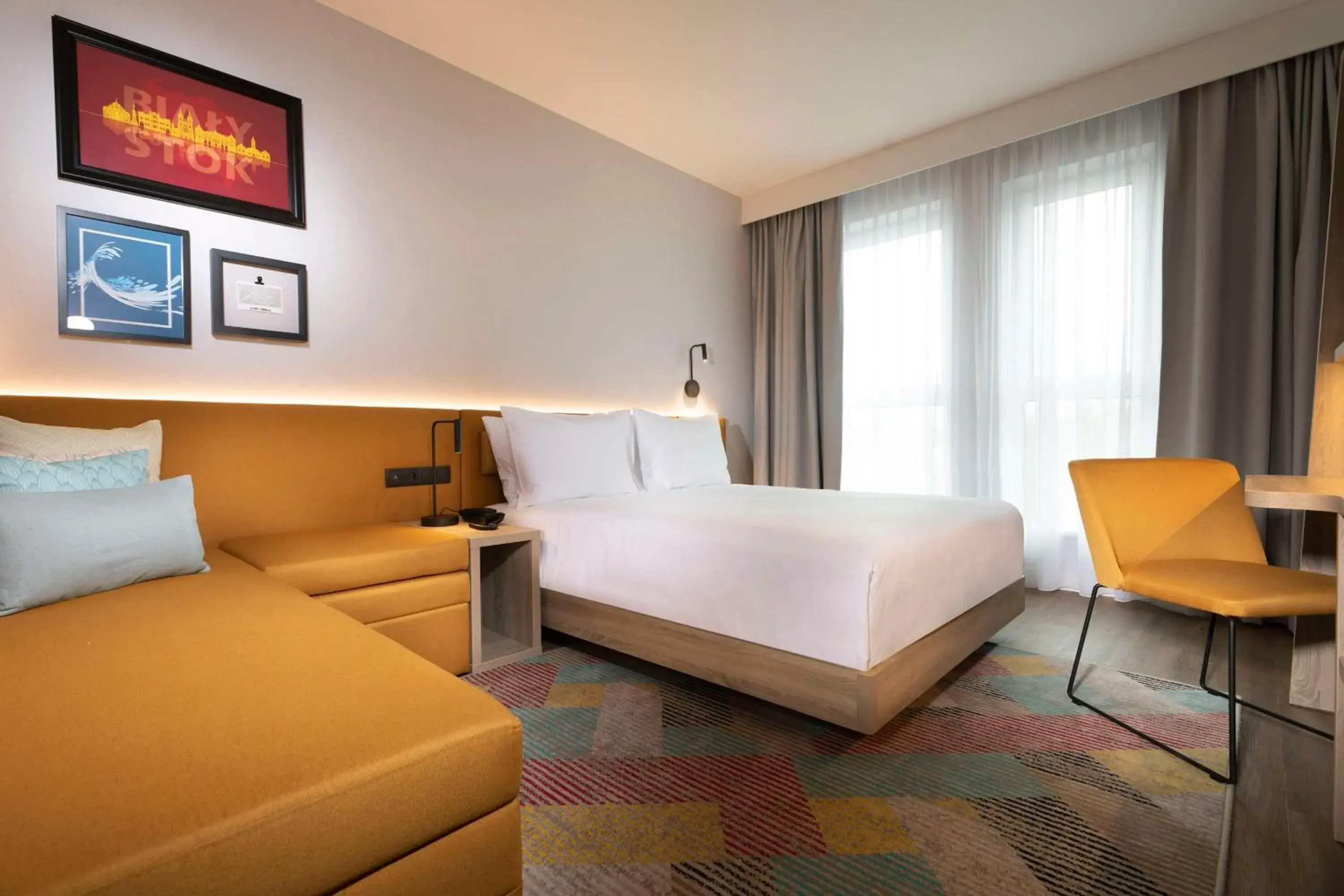 Queen Room with Sofa Bed in Hampton By Hilton Bialystok Queen Room with Sofa Bed in Hampton By Hilton Bialystok