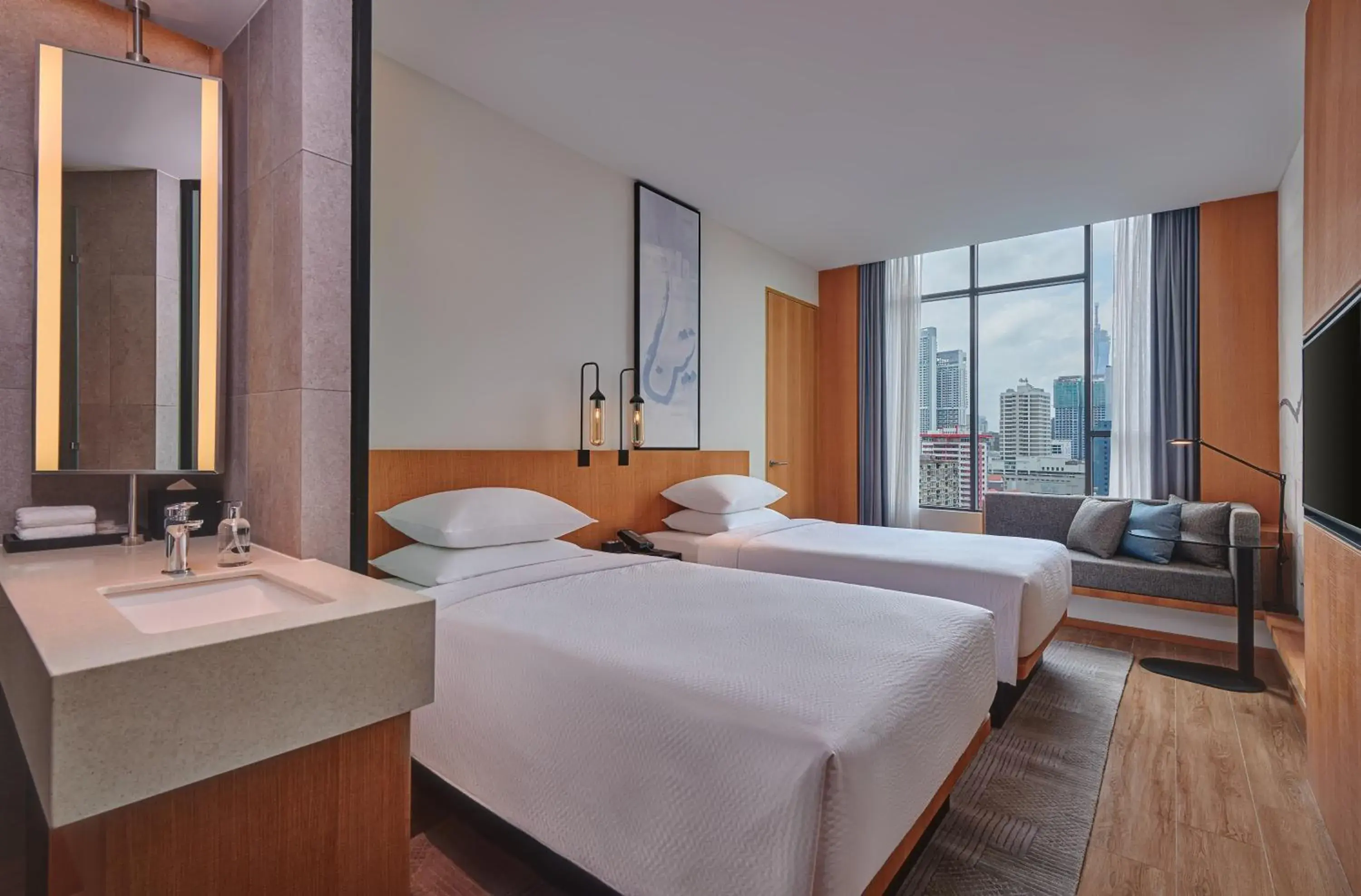 Standard Twin Room with City View in Fairfield by Marriott Chow Kit Kuala Lumpur Standard Twin Room with City View in Fairfield by Marriott Chow Kit Kuala Lumpur