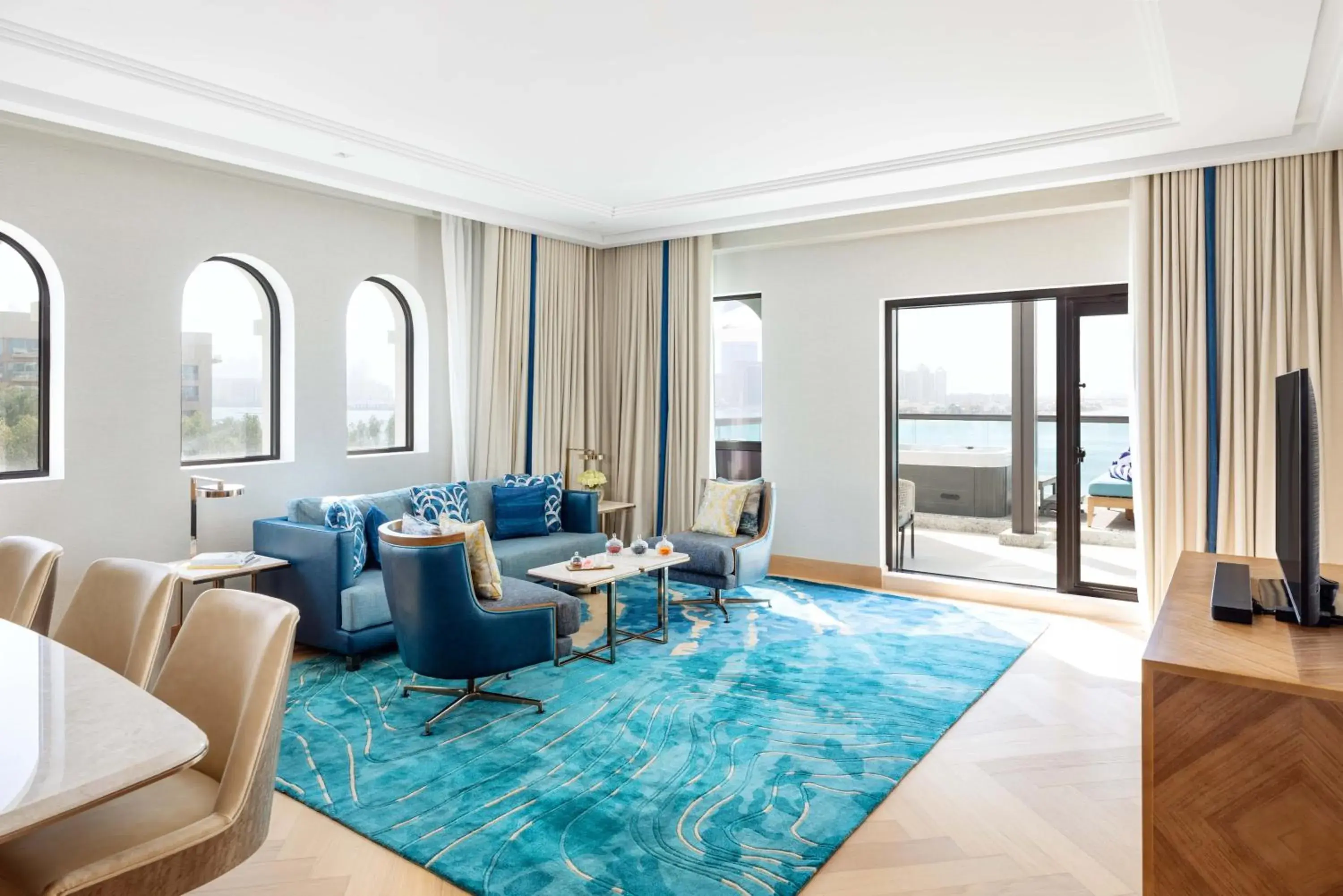 Grand Luxury Suite Sea View with Open Jacuzzi and Club Lounge - Afternoon High Tea and Evening Cocktail Hours in Taj Exotica Resort & Spa, The Palm, Dubai Grand Luxury Suite Sea View with Open Jacuzzi and Club Lounge - Afternoon High Tea and Evening Cocktail Hours in Taj Exotica Resort & Spa, The Palm, Dubai