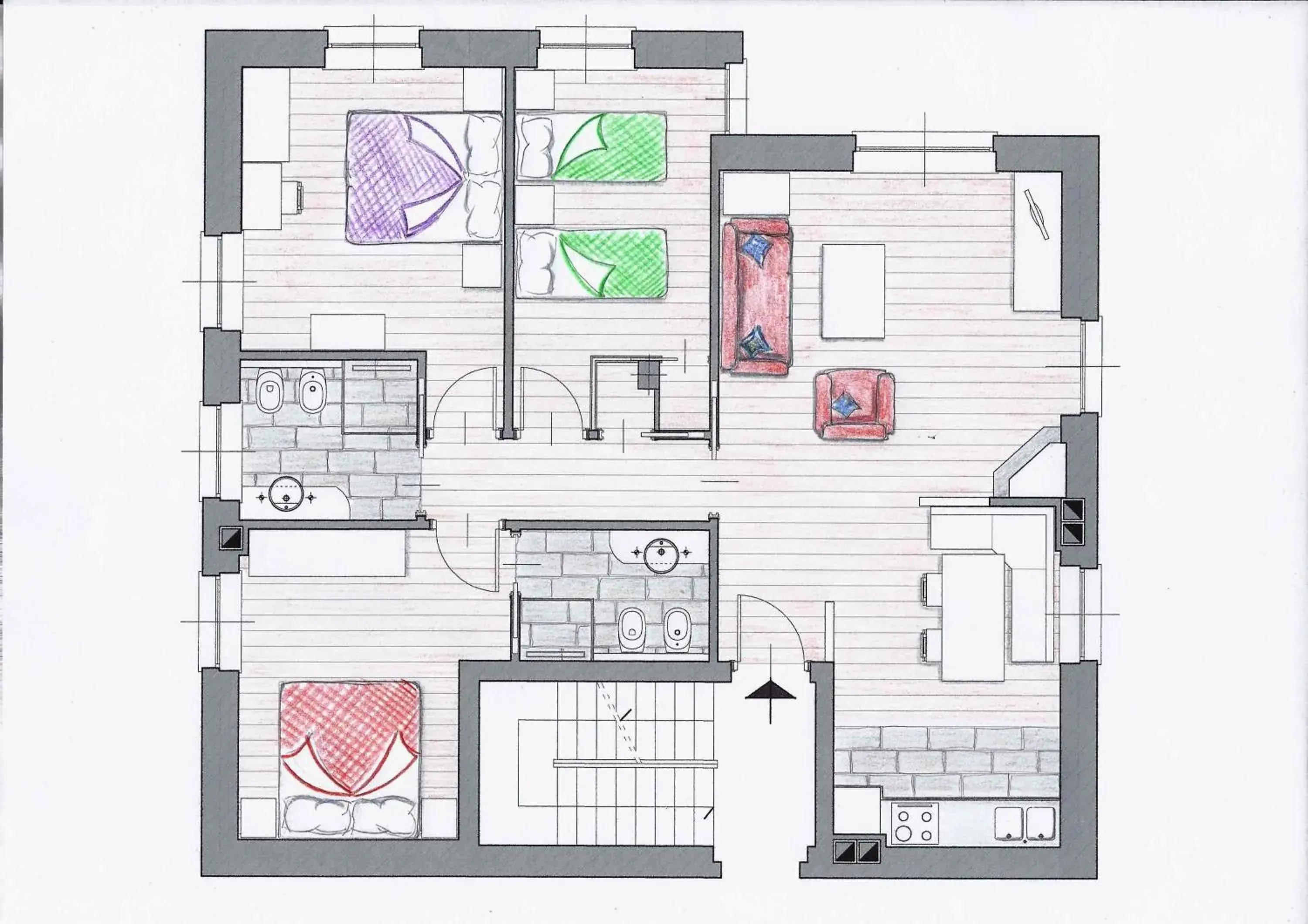 Three-Bedroom Apartment in La Casa di Armando Three-Bedroom Apartment in La Casa di Armando
