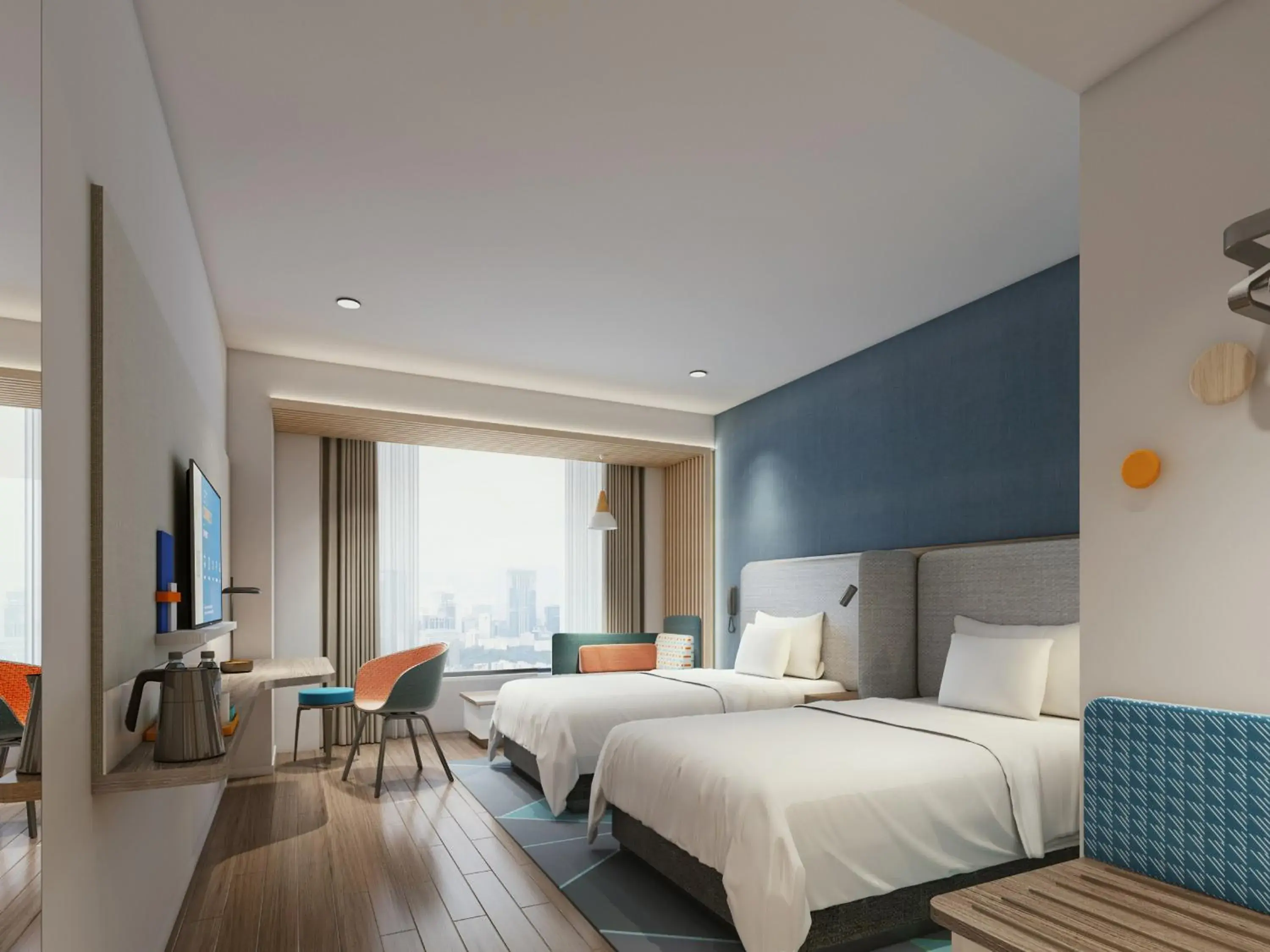 Double Room with Mobility Accessible Roll In Shower in Holiday Inn Express Lanzhou New Area by IHG Double Room with Mobility Accessible Roll In Shower in Holiday Inn Express Lanzhou New Area by IHG