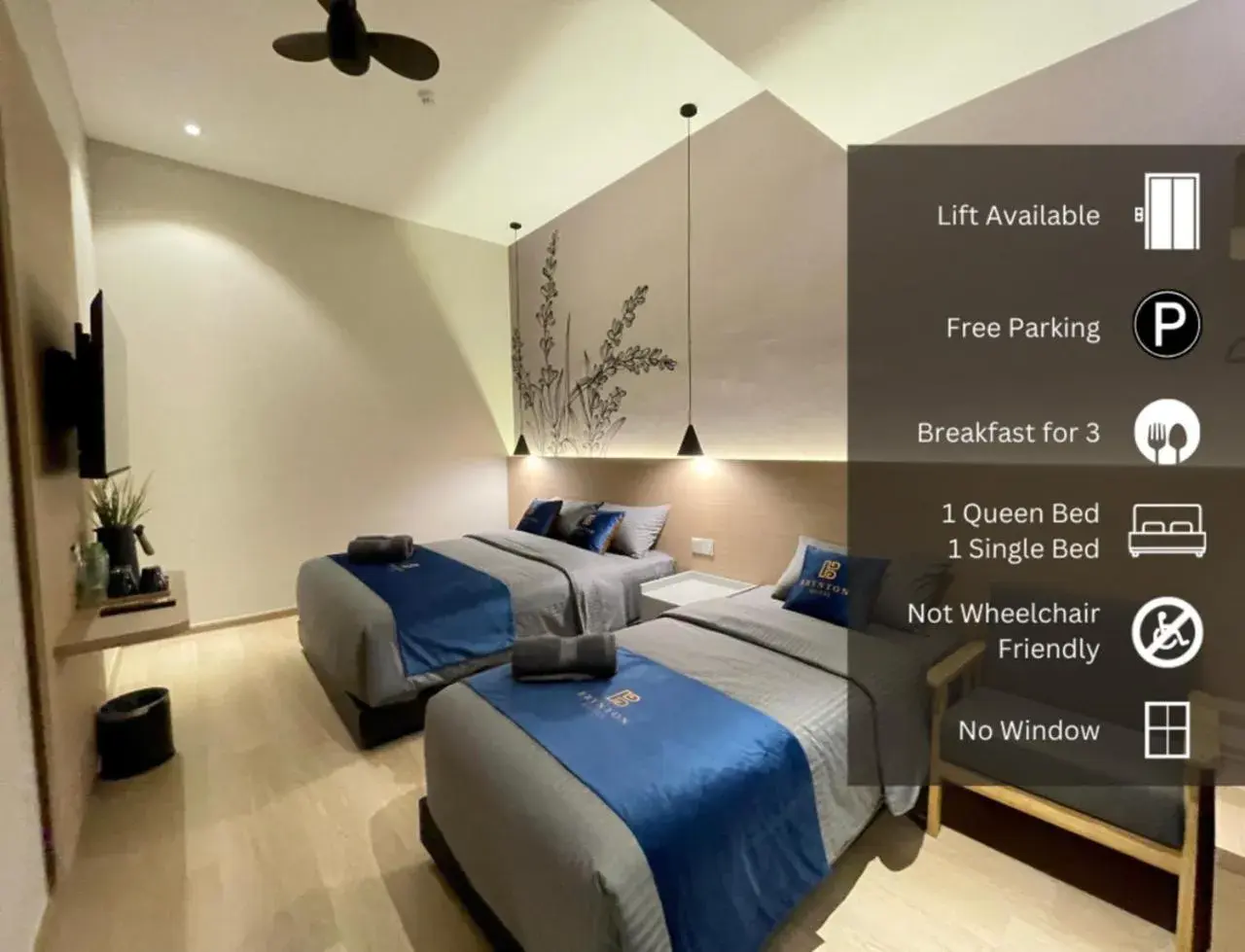 Superior Triple Room ( No Window) in Hotel Brynton at Cameron Centrum Mall Superior Triple Room ( No Window) in Hotel Brynton at Cameron Centrum Mall