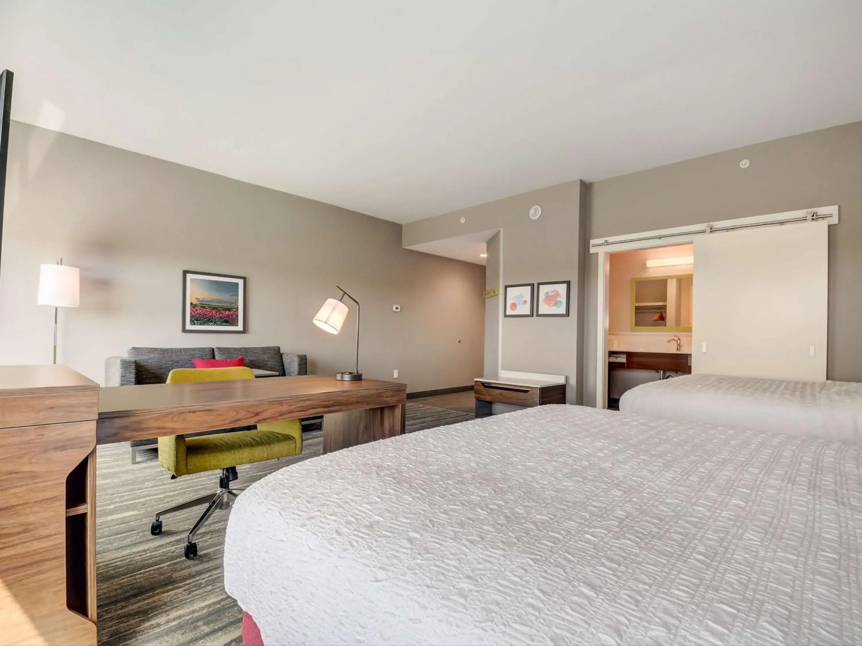 Studio with Two Queen Beds and Sofa Bed - Hearing Access in Hampton Inn & Suites Williamstown Ark Encounter, Ky Studio with Two Queen Beds and Sofa Bed - Hearing Access in Hampton Inn & Suites Williamstown Ark Encounter, Ky