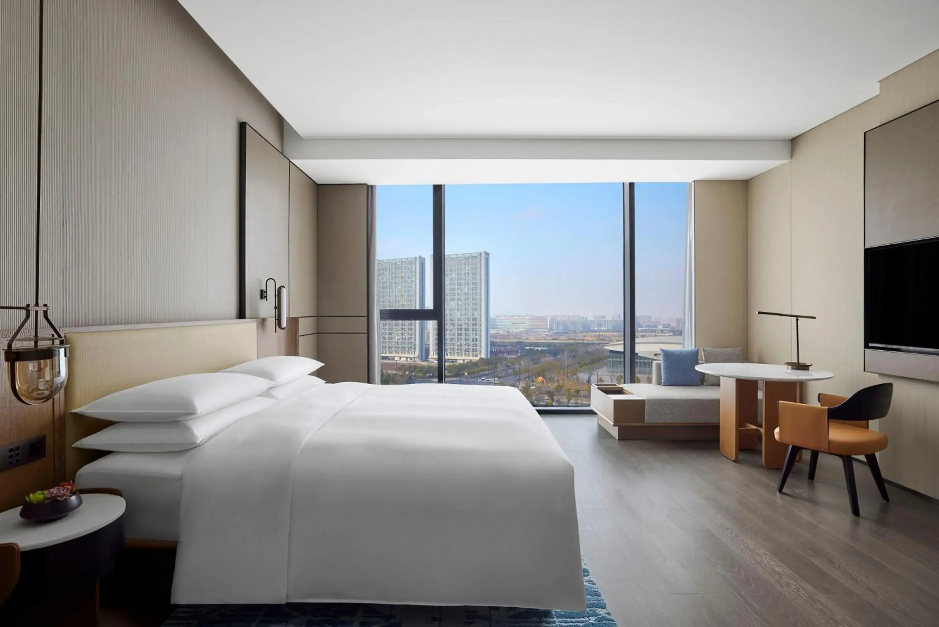 Executive King Room with City View - Club Lounge Access in Nantong Marriott Hotel Executive King Room with City View - Club Lounge Access in Nantong Marriott Hotel