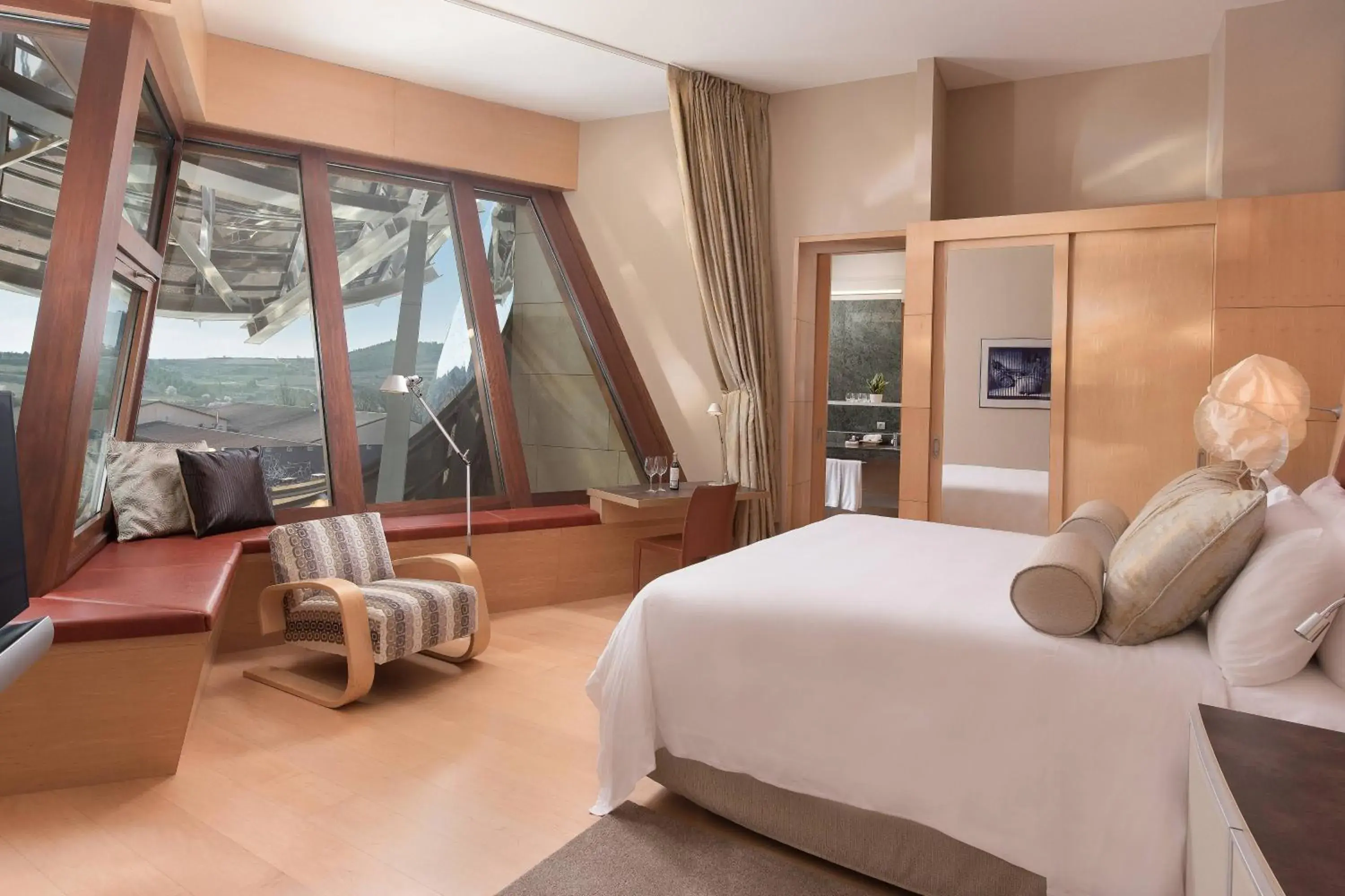 Deluxe Gehry, Guest room, 1 King, Winery view, Mountain view in Hotel Marqués de Riscal, a Luxury Collection Hotel, Elciego Deluxe Gehry, Guest room, 1 King, Winery view, Mountain view in Hotel Marqués de Riscal, a Luxury Collection Hotel, Elciego