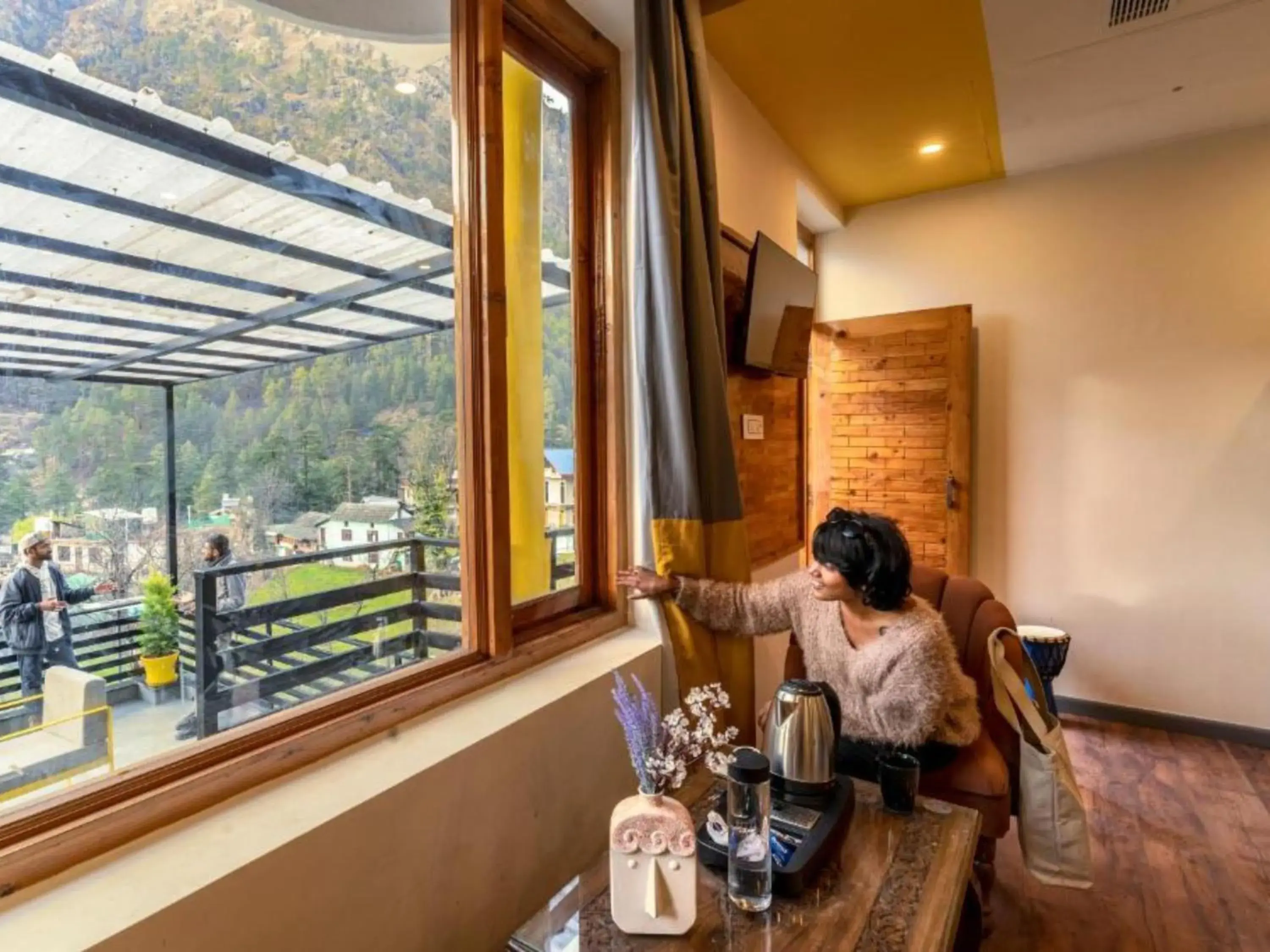 Superior Double Room with Terrace and Mountain View x A Block in The Hosteller Kasol, Parvati Valley Superior Double Room with Terrace and Mountain View x A Block in The Hosteller Kasol, Parvati Valley