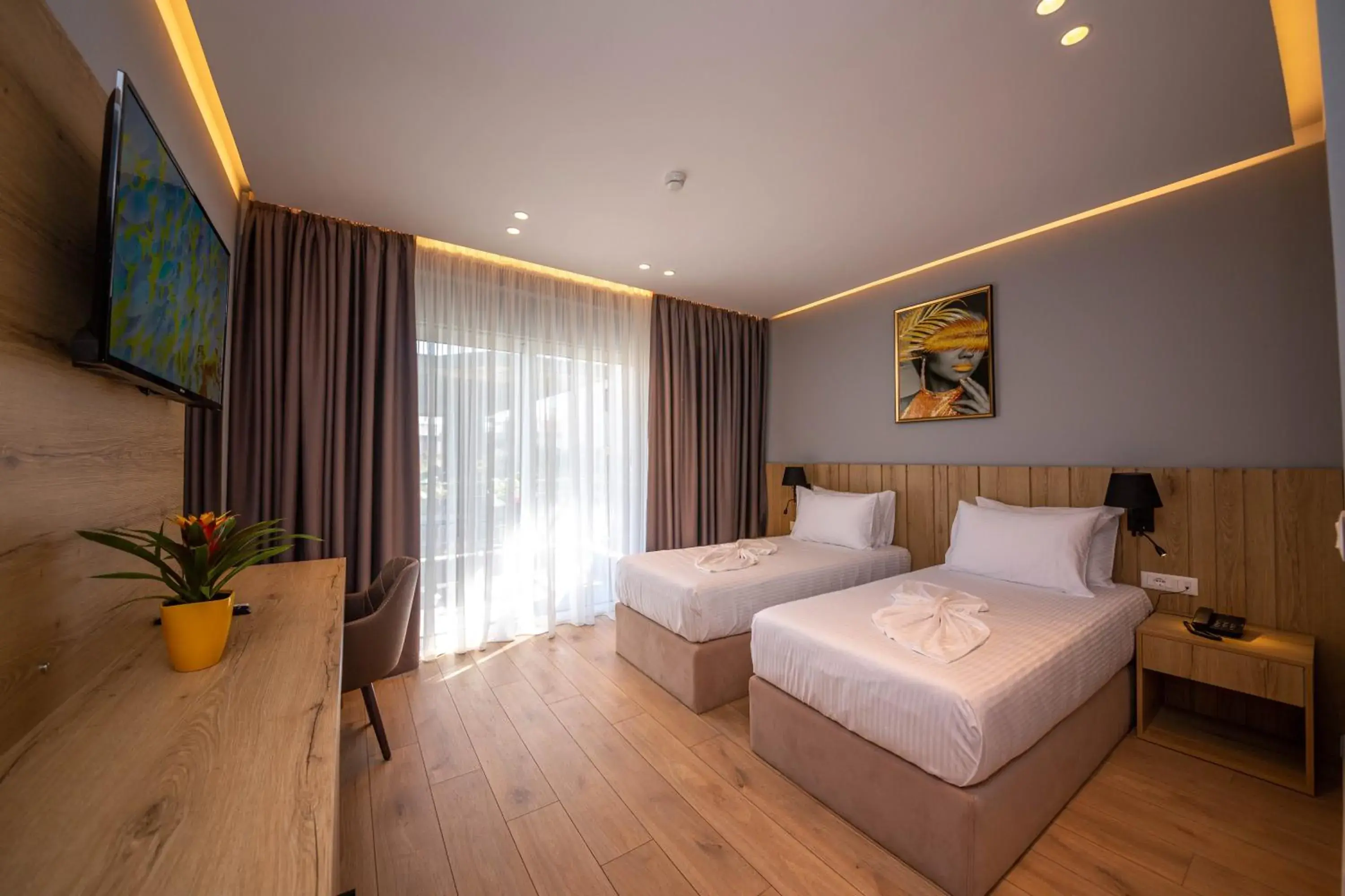 Deluxe Double or Twin + Sofa Bed with Balcony and Side Sea View in Azure Inn Hotel Deluxe Double or Twin + Sofa Bed with Balcony and Side Sea View in Azure Inn Hotel