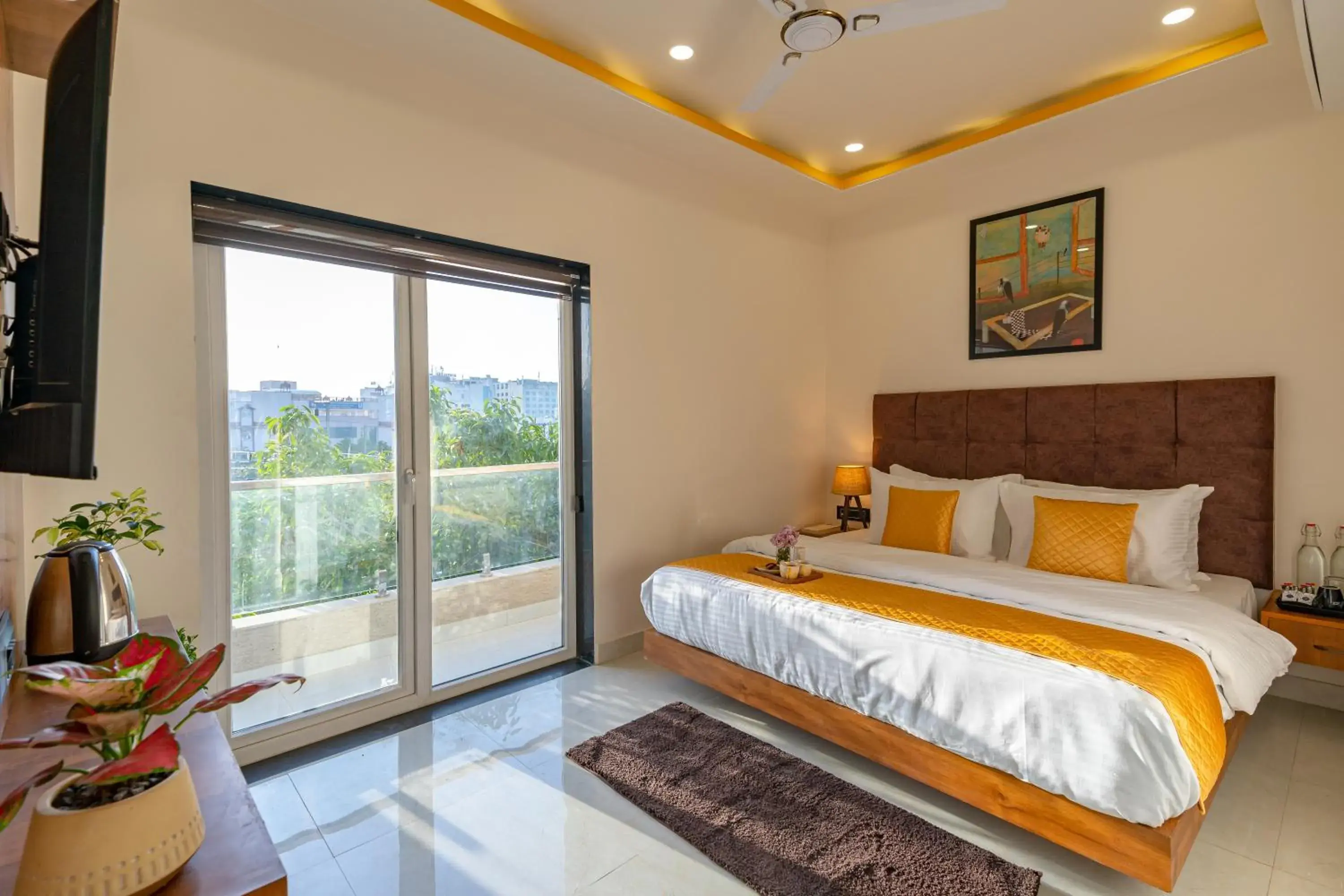 Deluxe Double Room with Balcony in The Social Stays Jaipur formerly ArtBuzz Deluxe Double Room with Balcony in The Social Stays Jaipur formerly ArtBuzz