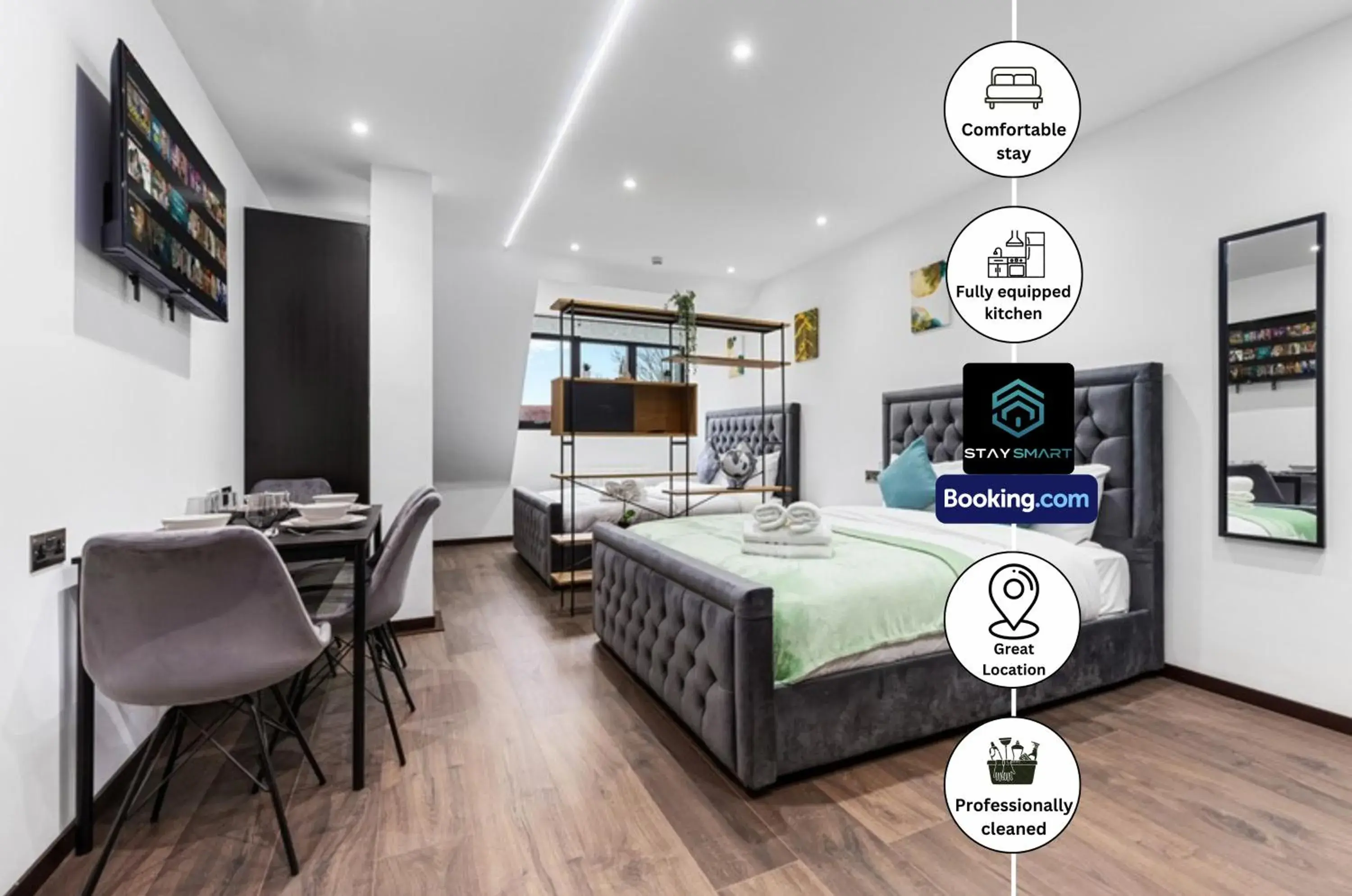 King Studio in Stylish Studio Apt By Stay Smart Short Lets & Serviced Accommodation Woodstock With Free WiFi King Studio in Stylish Studio Apt By Stay Smart Short Lets & Serviced Accommodation Woodstock With Free WiFi